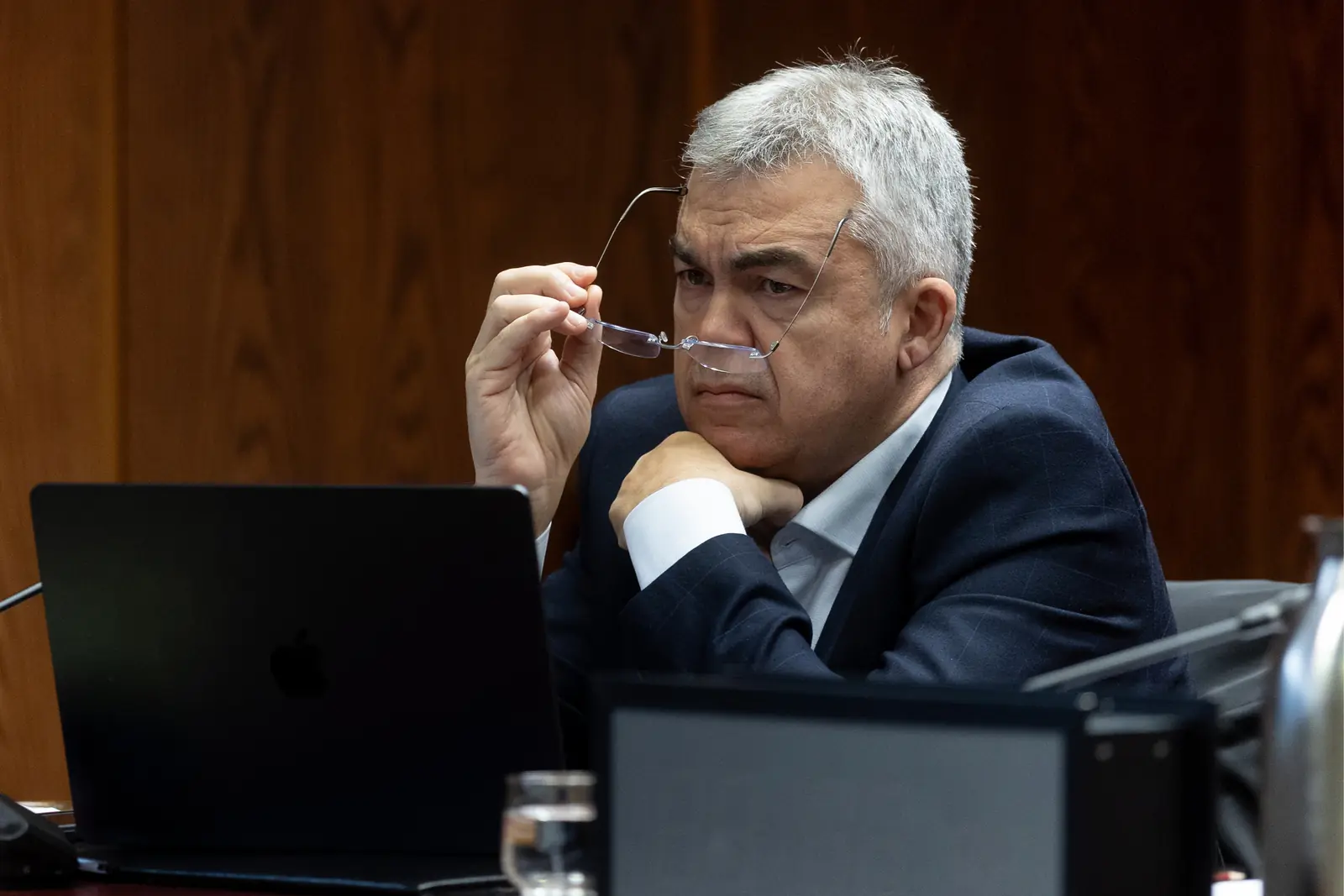 Santos Cerdán compareció ayer en el Senado.