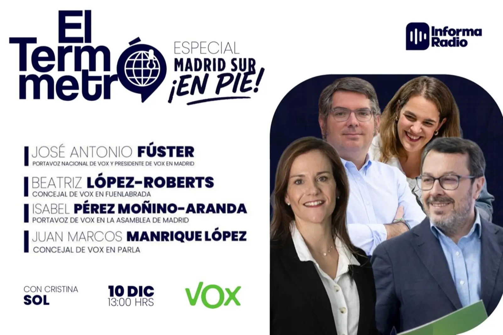 Informa Radio recibe a Madrid Sur ¡En Pie!, el cinturón verde de VOX que despierta el apoyo de los trabajadores
