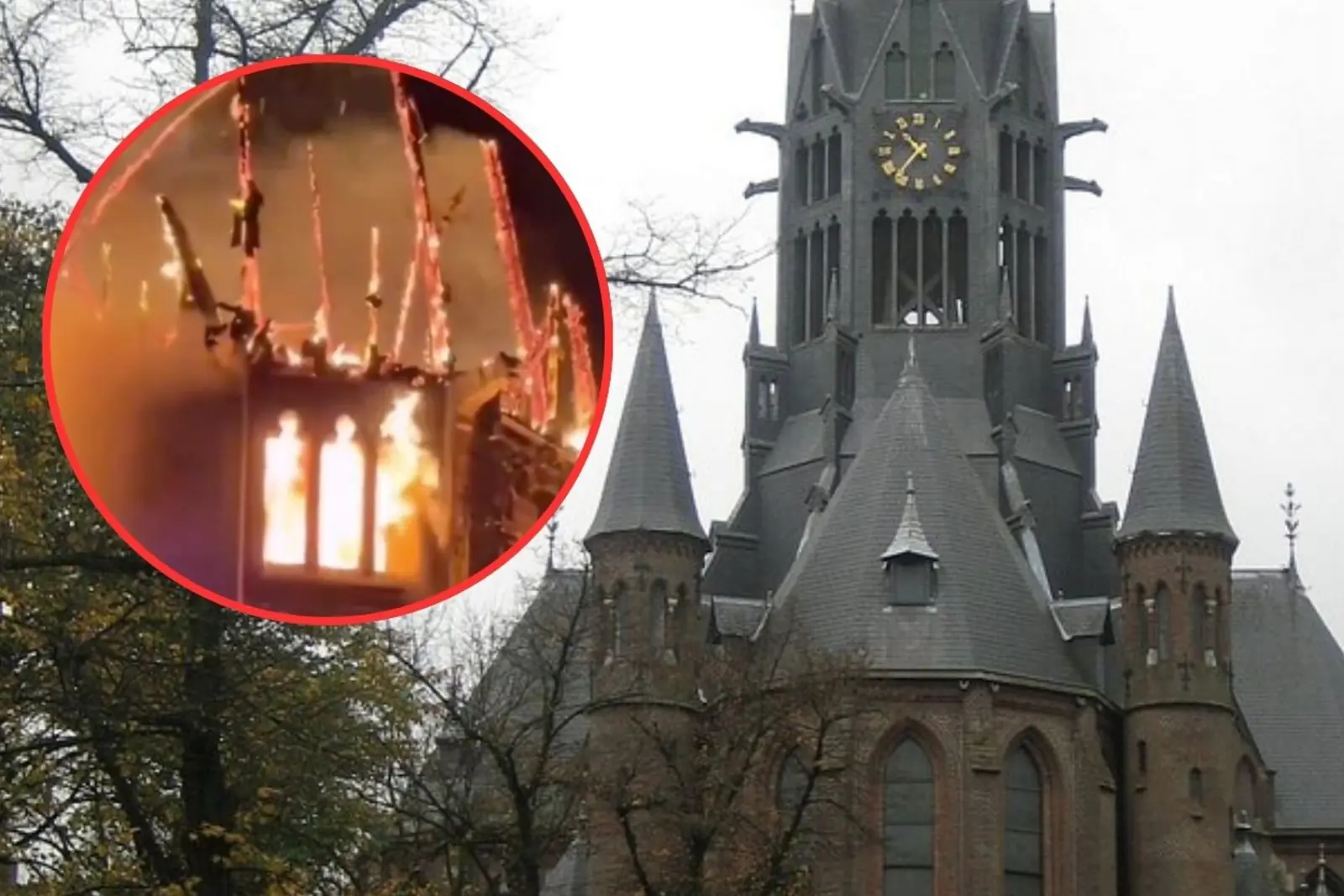 La iglesia de Vondelpark en Ámsterdam se quema en plena celebración de Año Nuevo