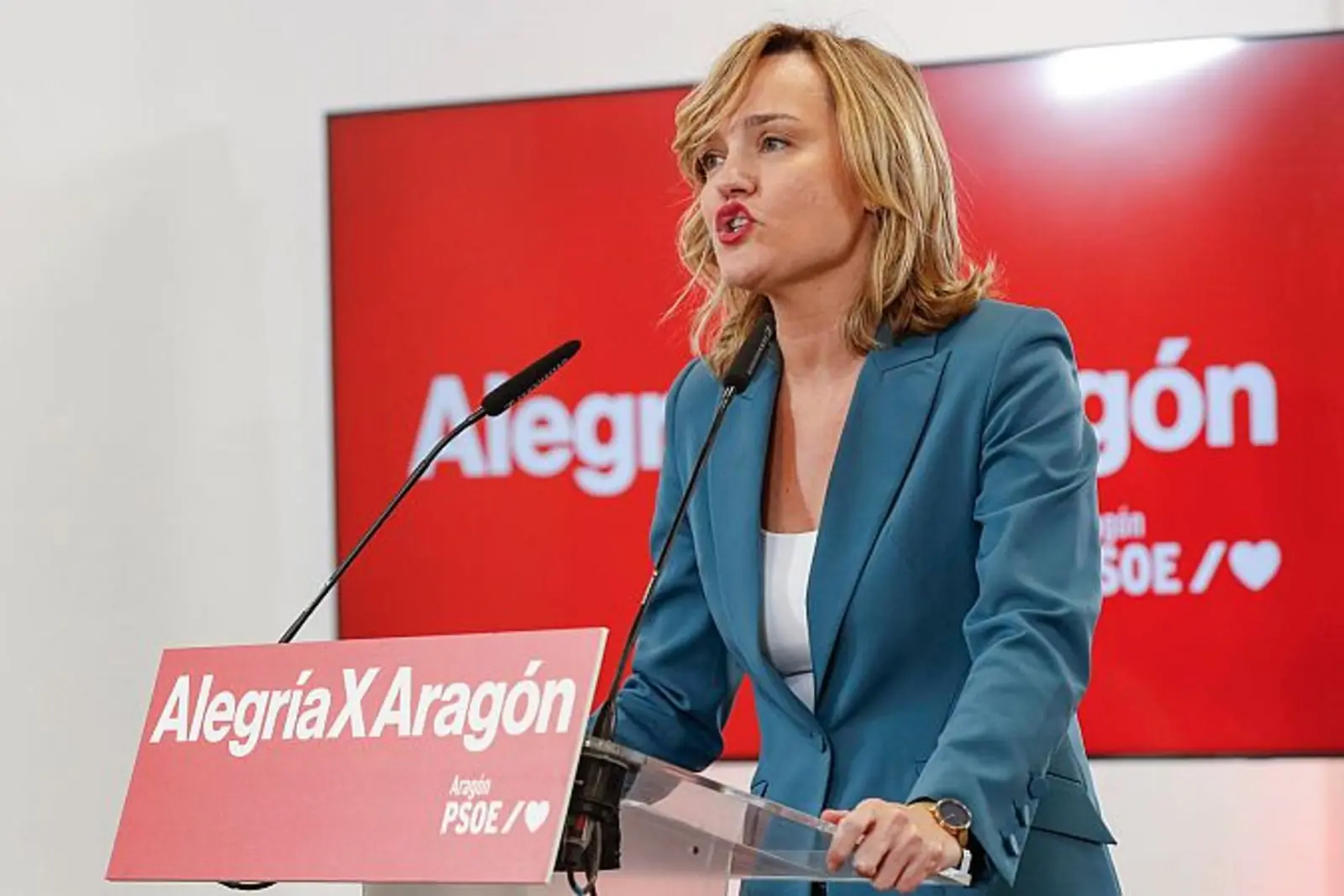Pilar Alegría mete la pata en campaña 