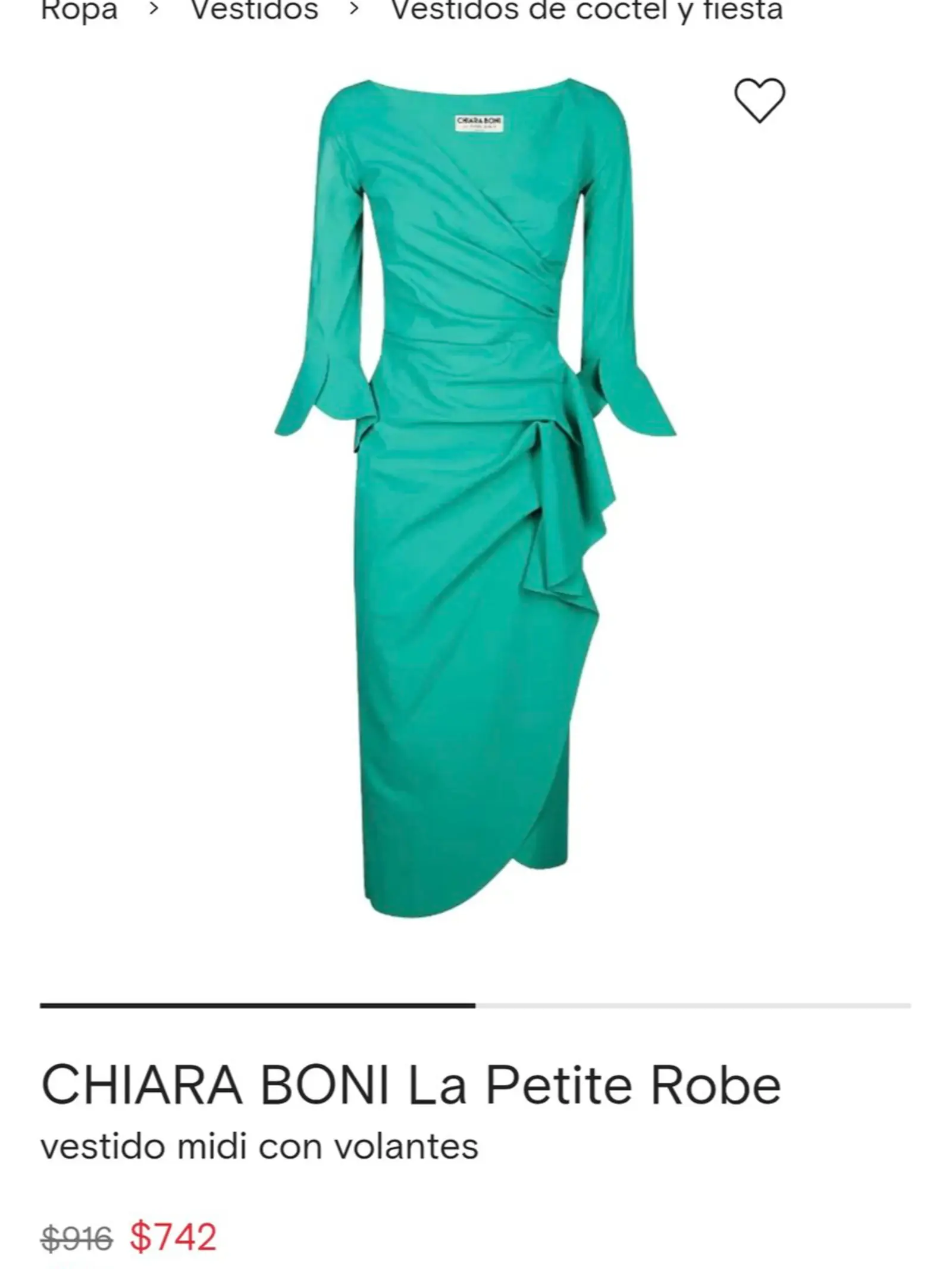 Precio del vestido en otra publicación 