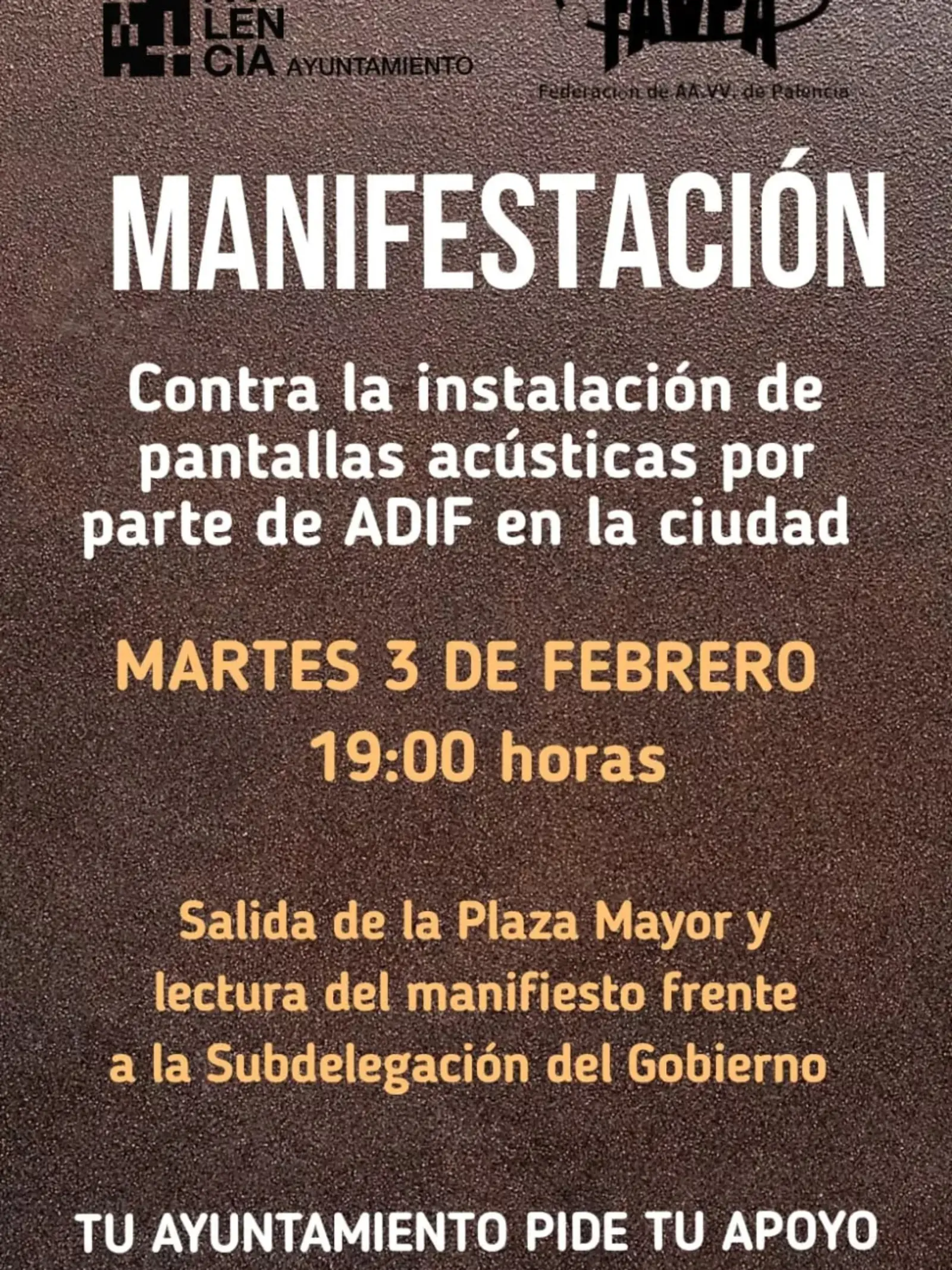 Convocatoria de manifestación del Ayuntamiento socialista de Palencia