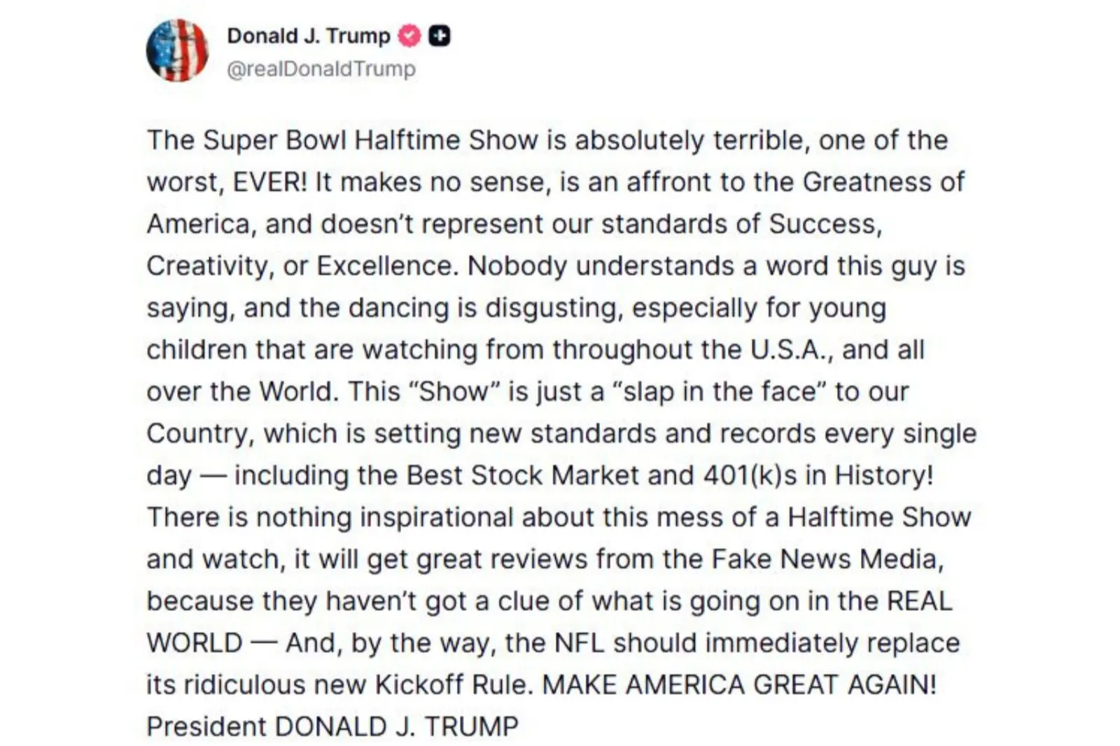 Donald Trump defiende los valores culturales estadounidenses