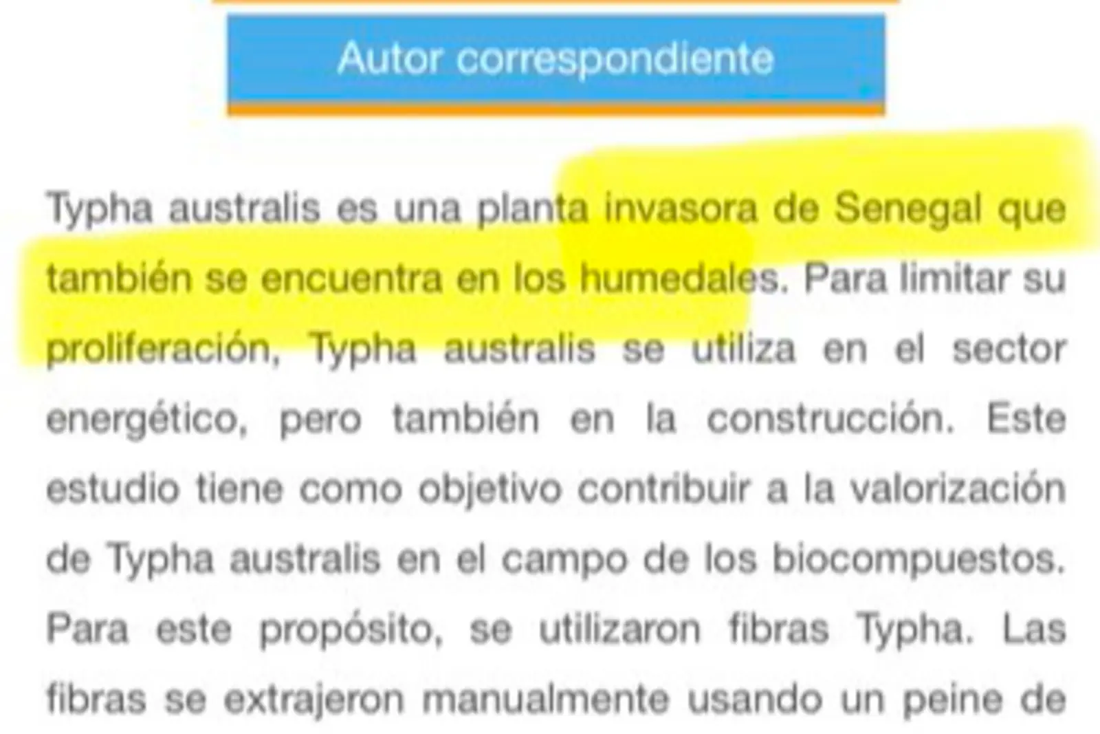 Dinero para controlar una especie invasora en Senegal