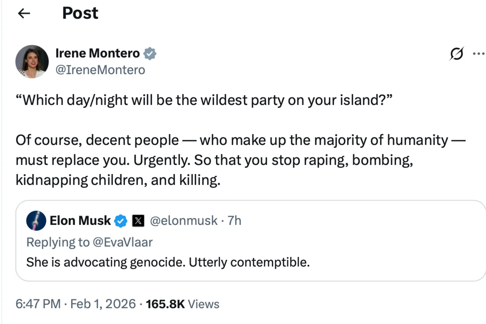 Irene Montero y su rifirrafe con Elon Musk