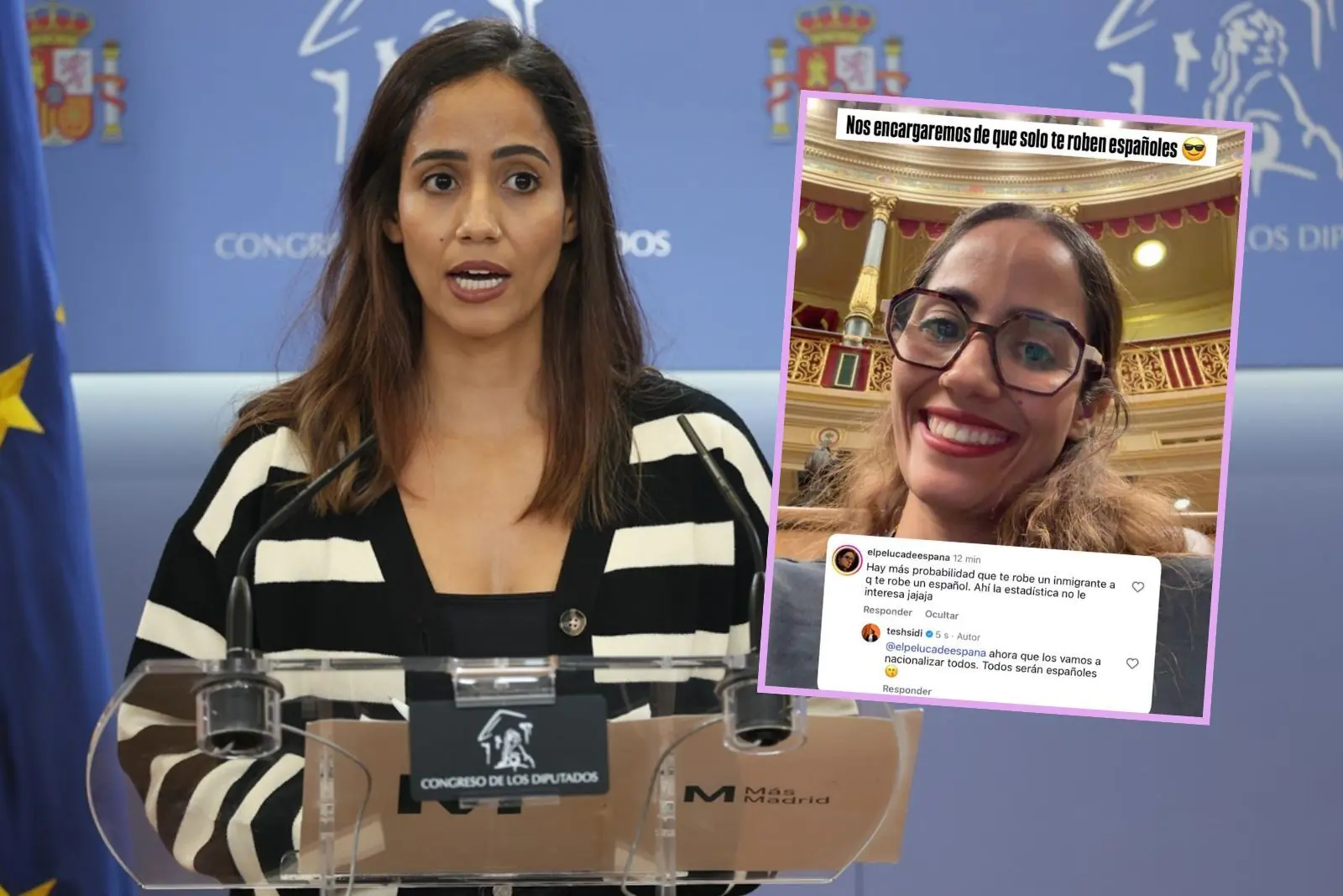 Tesh Sidi, portavoz de Más Madrid, dice que ahora que van a nacionalizar a todos los inmigrantes, “solo te robarán españoles”