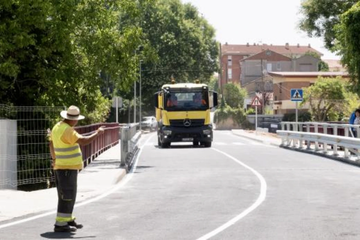 Aragón reabre la A-1507 en Calamocha tras finalizar el nuevo puente sobre el río Jiloca