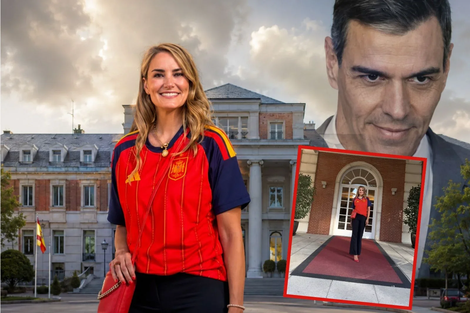 Pedro Sánchez se rodeó de afines como Alba Carrillo para recibir a los jugadores de la Selección