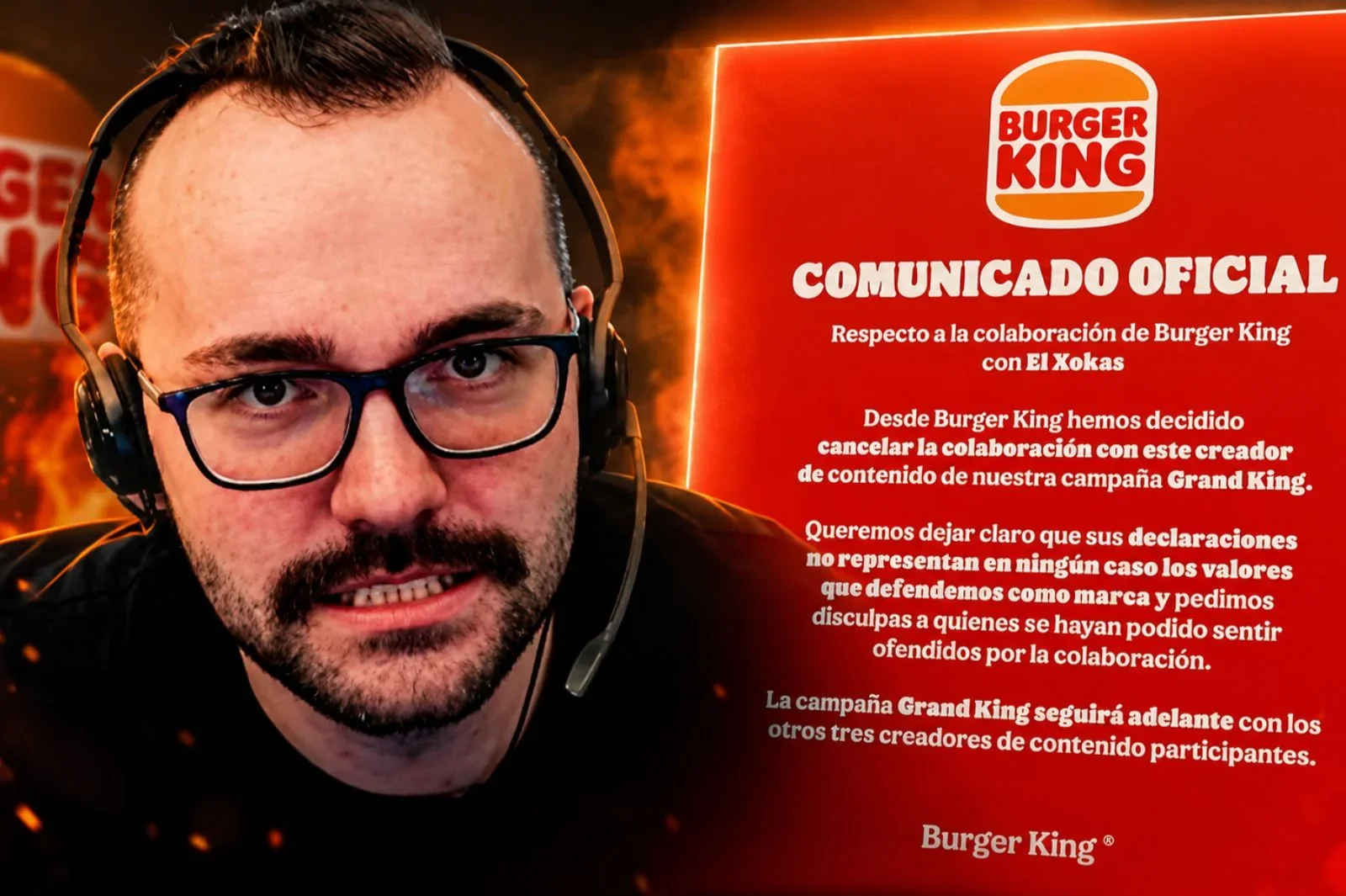 Burger King rompe la colaboración con El Xokas y miles de usarios critican a la marca