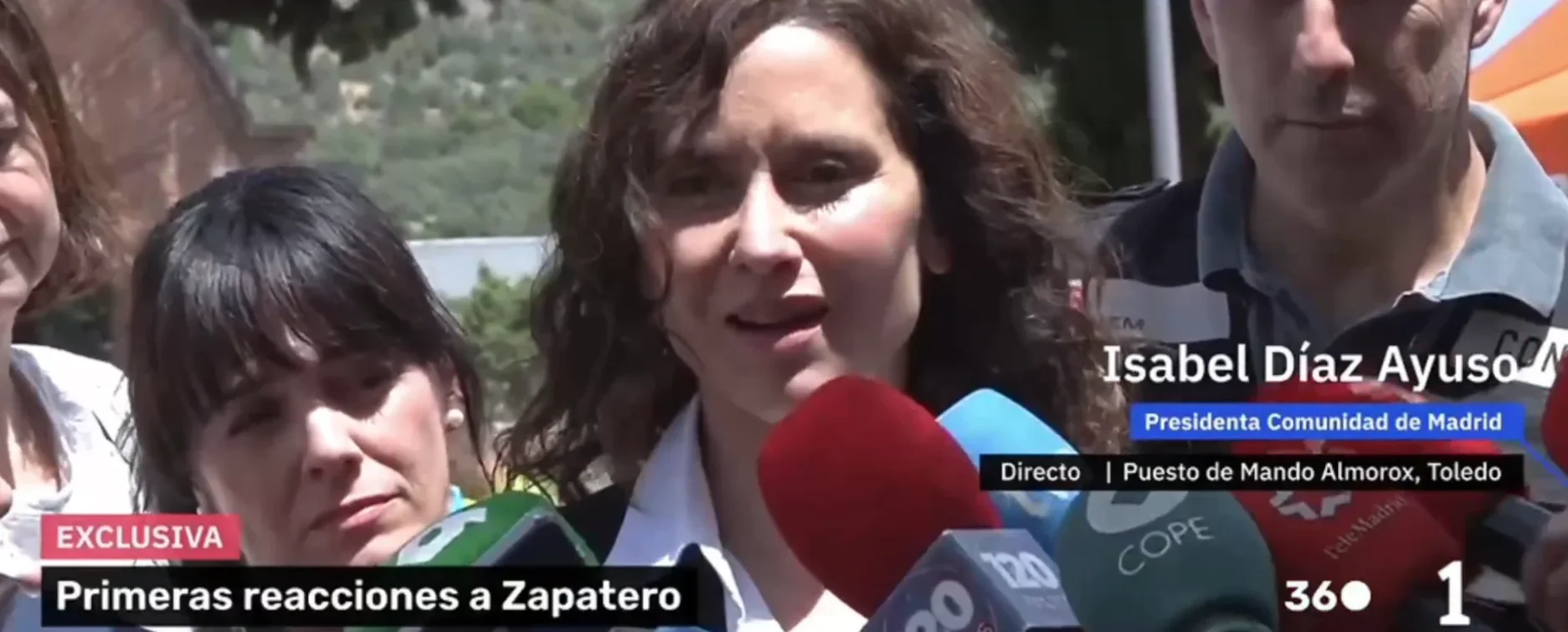 La presidenta de la Comunidad de Madrid, Isabel Díaz Ayuso, que también reaccionó a las declaraciones realizadas por Zapatero 