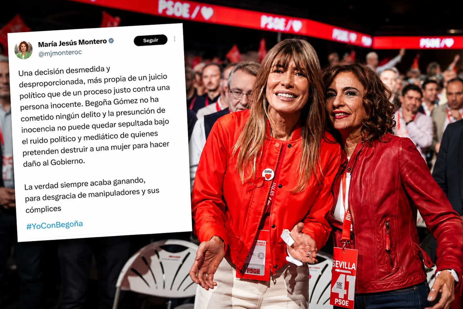 Montero tilda de “desmedida” la retirada del pasaporte a Begoña Gómez y lo achaca a un “juicio político": "Es inocente"