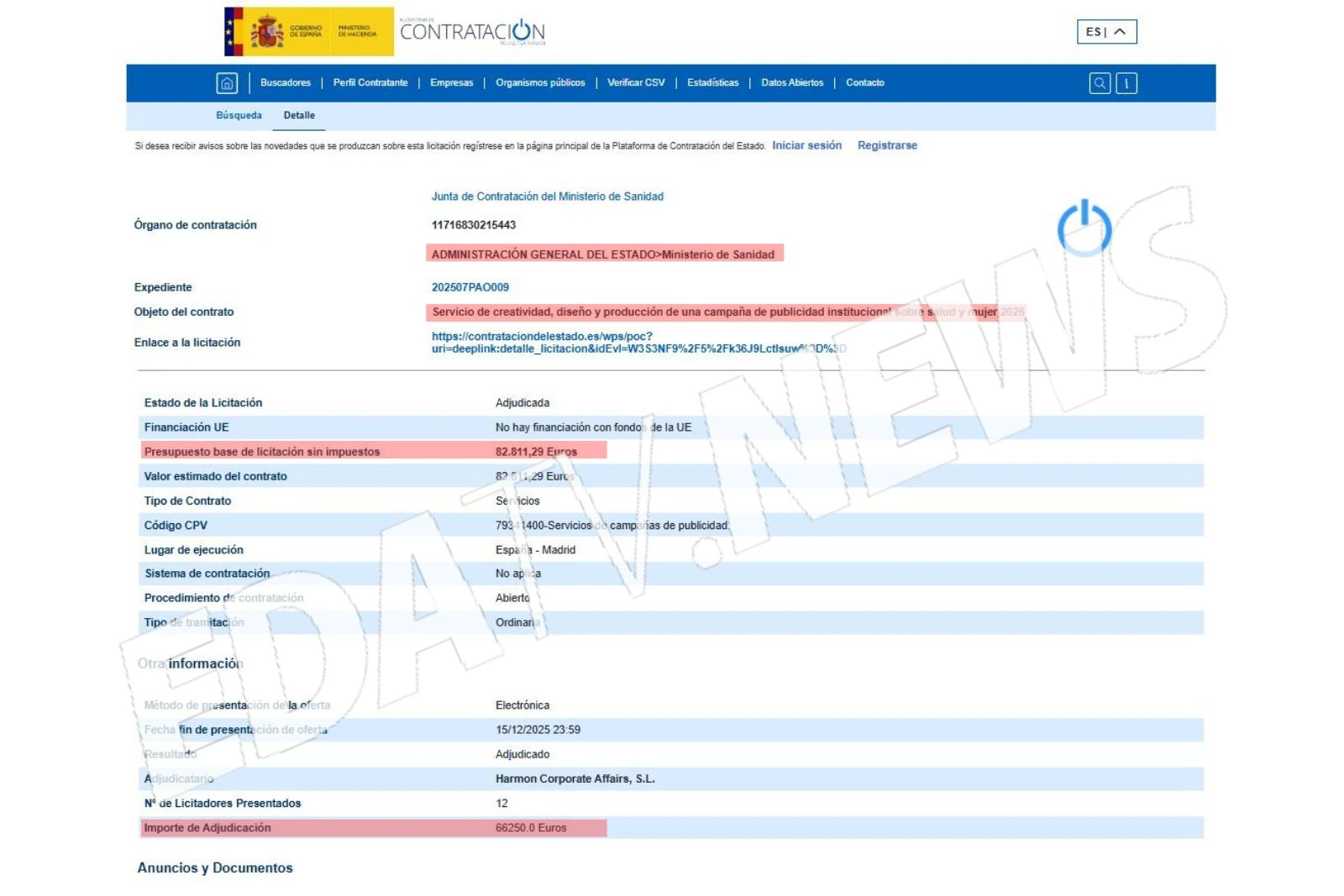 Contrato del Ministerio de Mónica García por una campaña de publicidad institucional