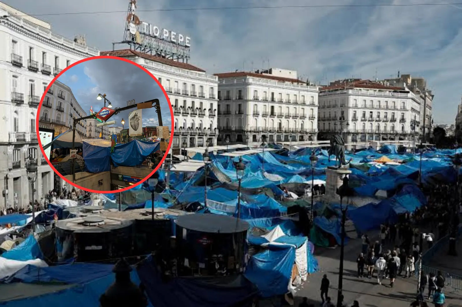 Un detenido por agresión sexual en plena acampada de Sol