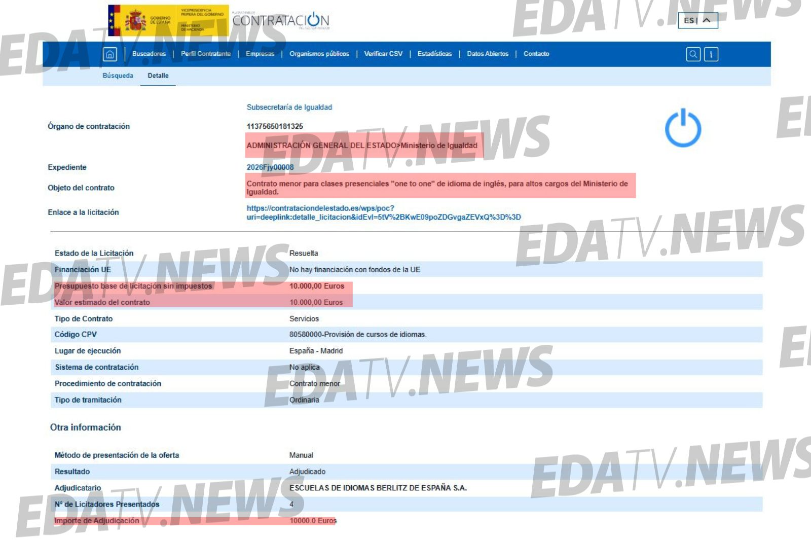 Ministerio de Igualdad contrata con dinero público las clases de inglés de sus altos cargos