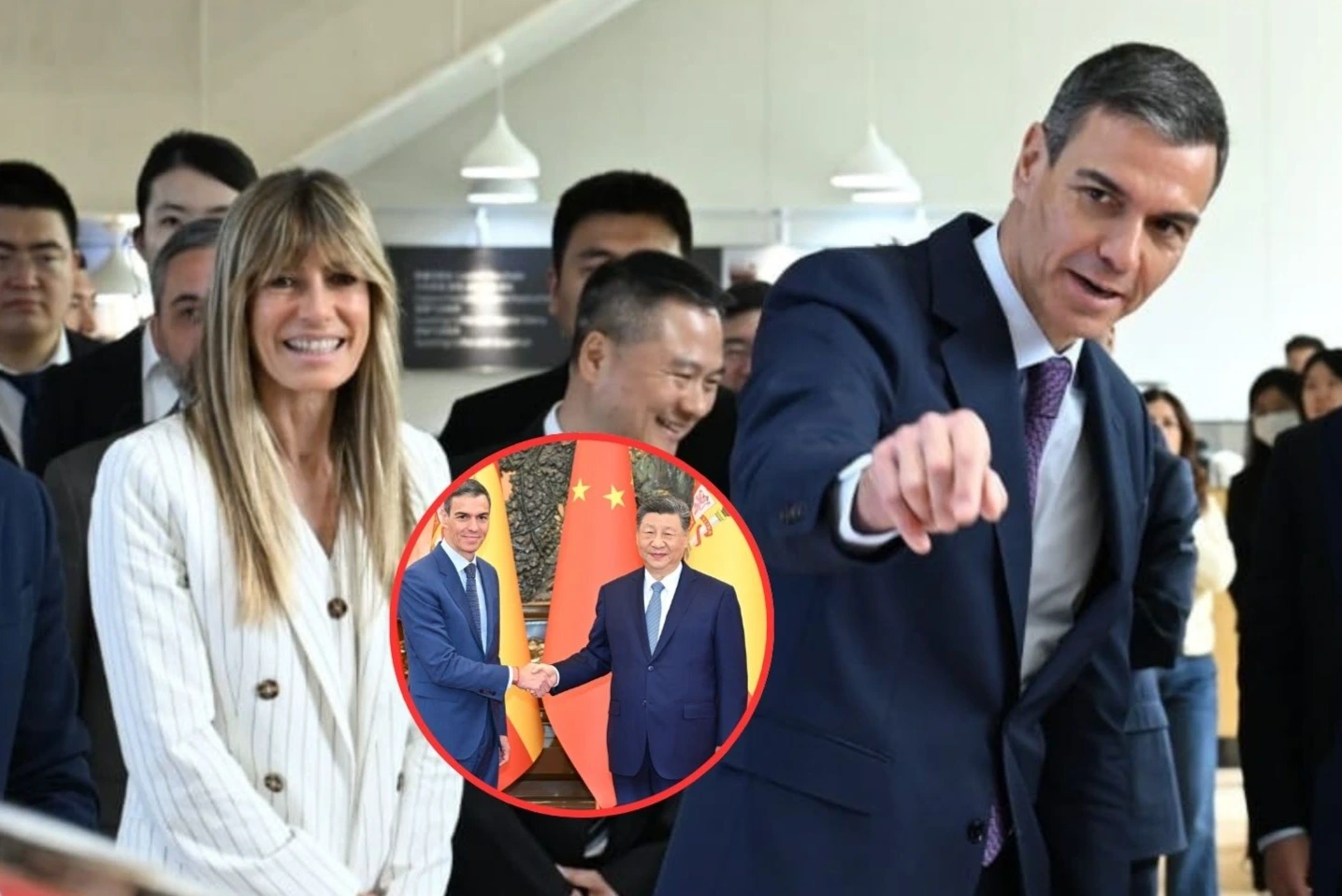 Begoña Gómez se da un festín con el dictador Xi Jinping horas después de su procesamiento