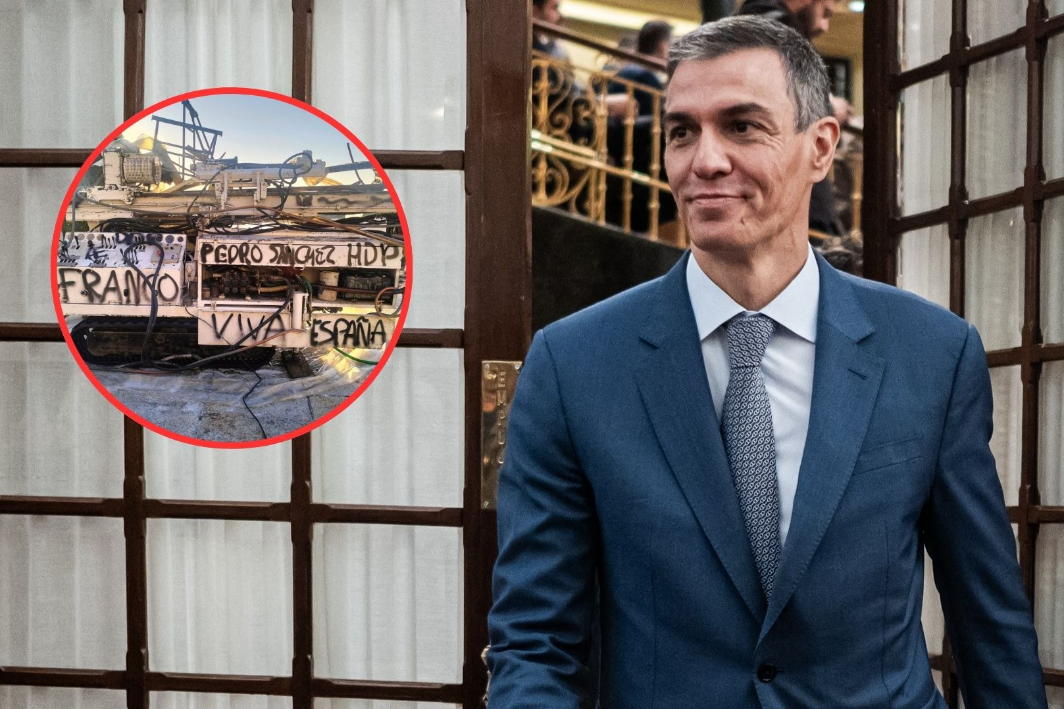 'Pedro Sánchez HDP': Así han pintado las máquinas para el inicio de las obras de resignificación de Cuelgamuros