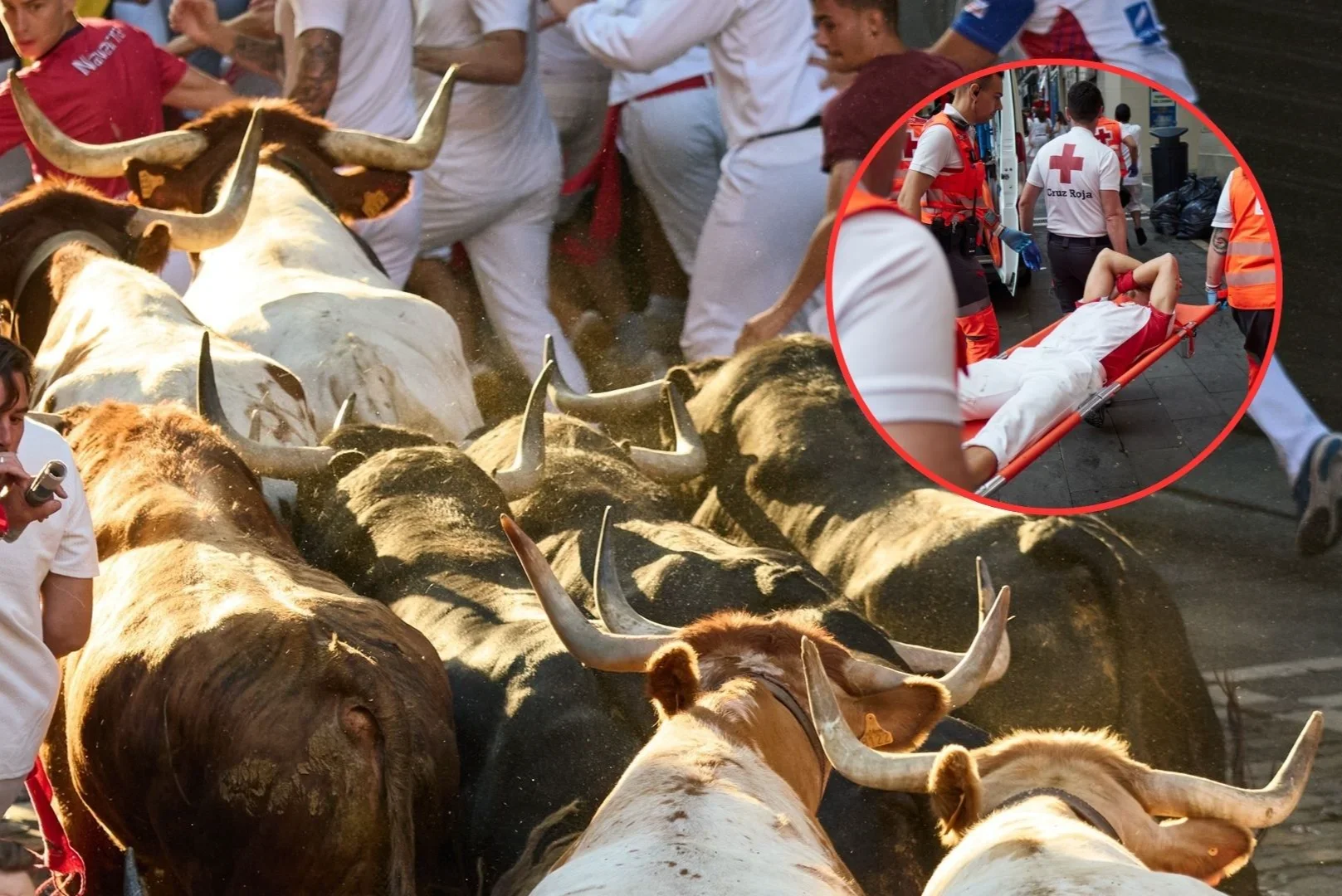 El tercer encierro de San Fermín se salda con once heridos, uno de ellos corneado