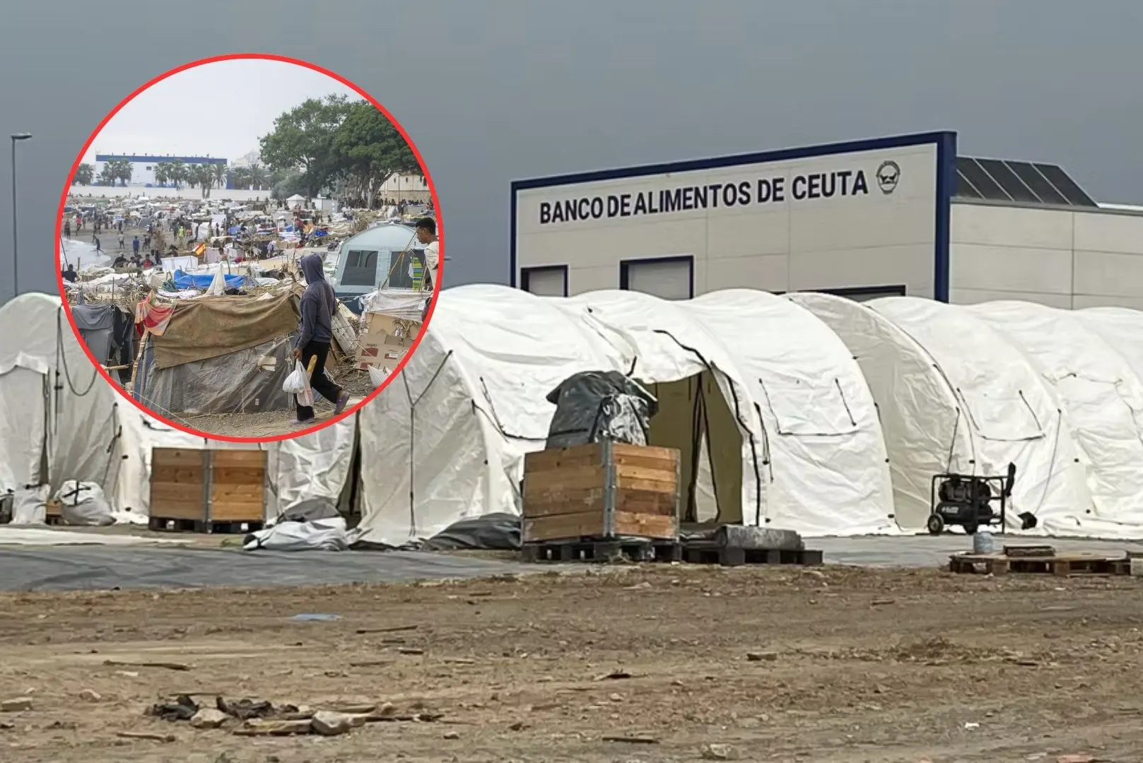 La Audiencia Nacional paraliza el campamento de inmigrantes impulsado por el Gobierno en el puerto de Ceuta