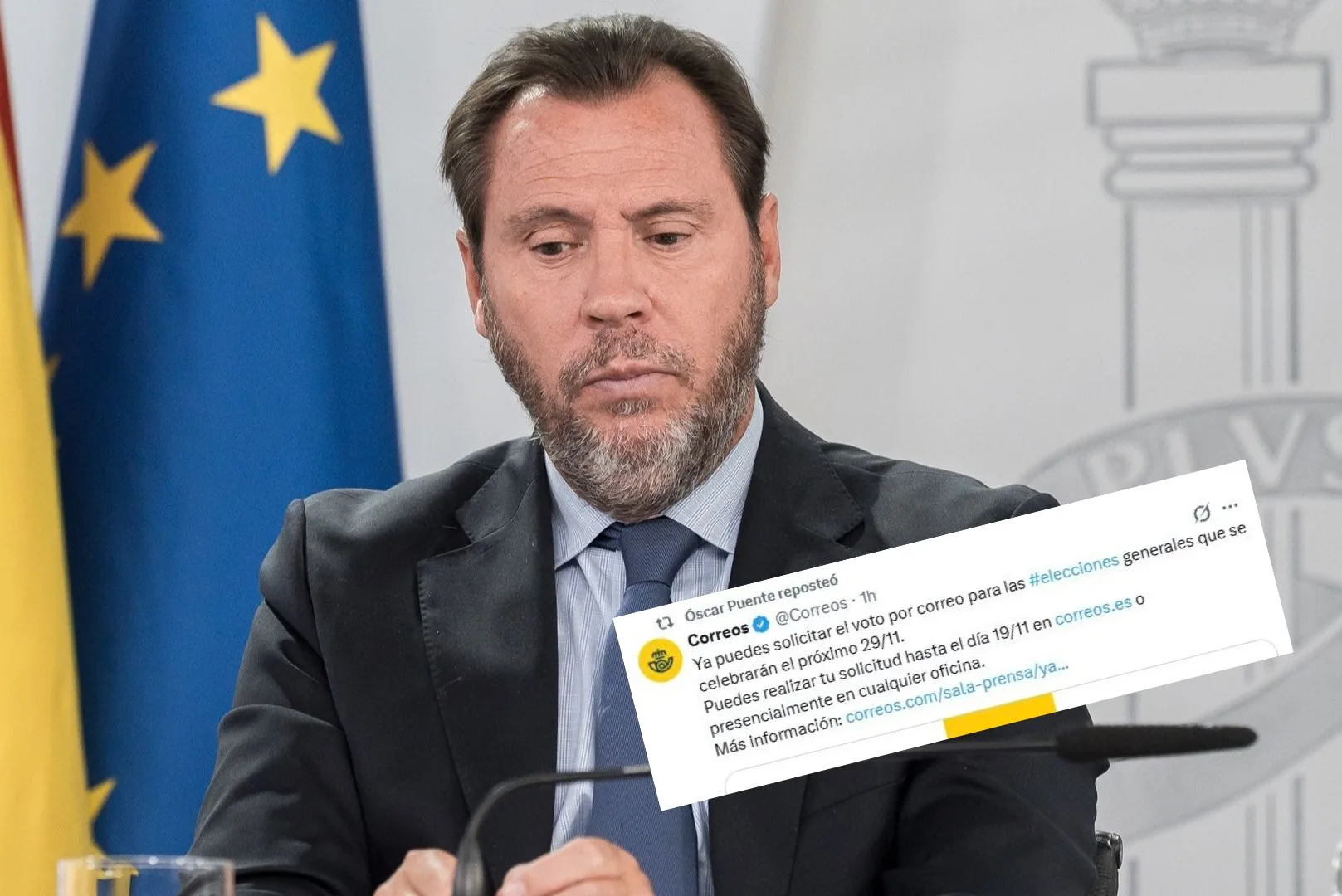 Puente difunde el llamamiento de Correos al voto por correo para las elecciones generales del 29-N