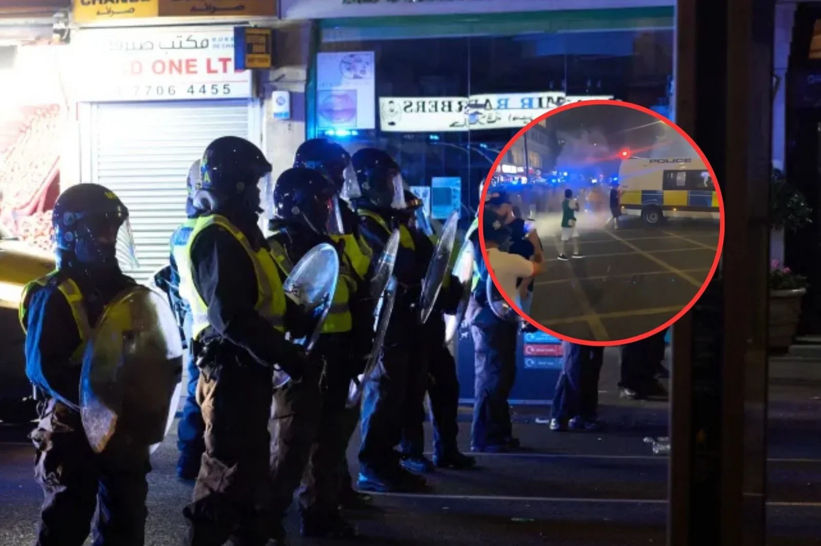 Caos en Londres tras la eliminación del Mundial de Marruecos contra Francia: botellazos y cargas policiales