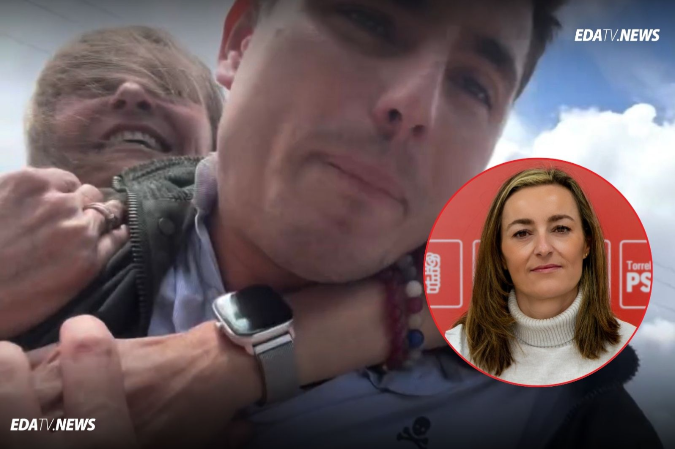 Esta es la militante socialista que agrede a Vito Quiles al preguntarle a Begoña Gómez