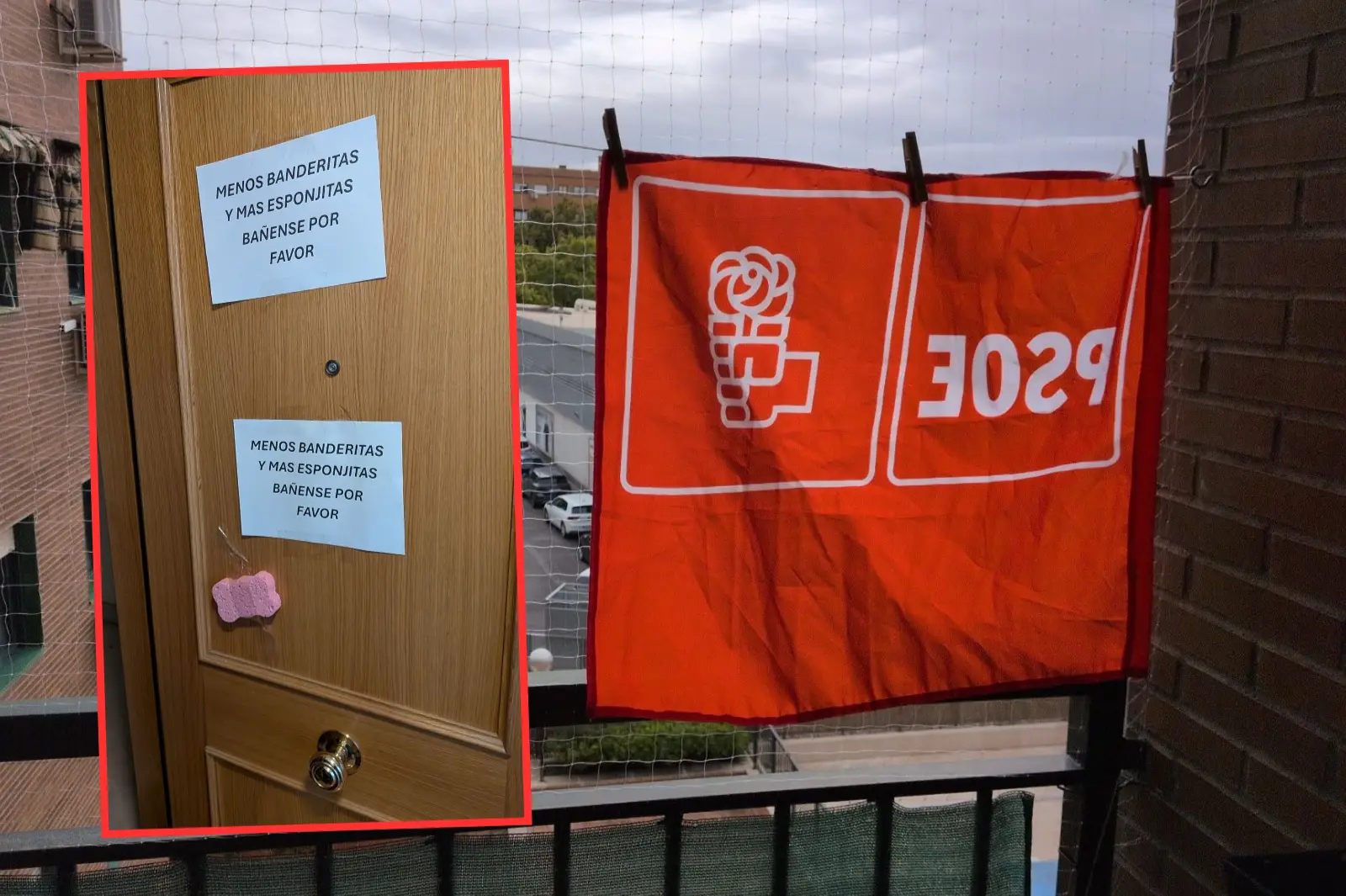 El PSOE de Alcorcón denuncia "persecución política" por un cartel que pide a un vecino ducharse y desata las burlas