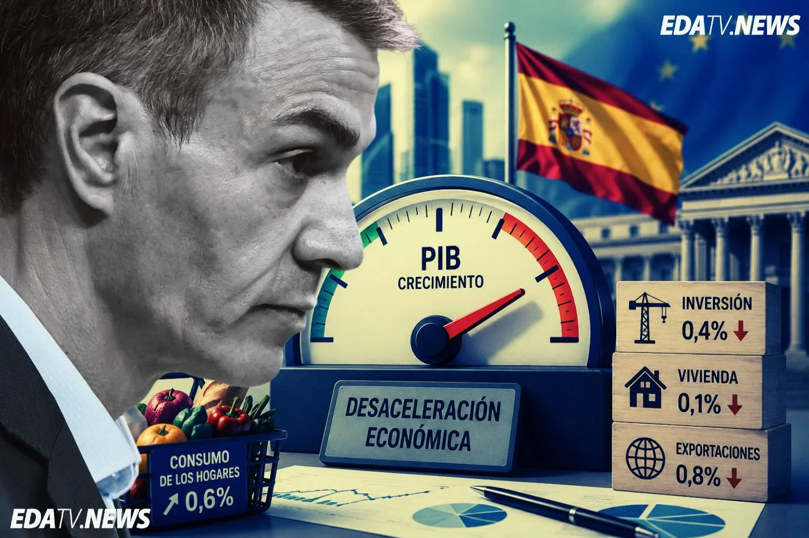 La economía española echa el freno y crece dos décimas menos en el arranque del año