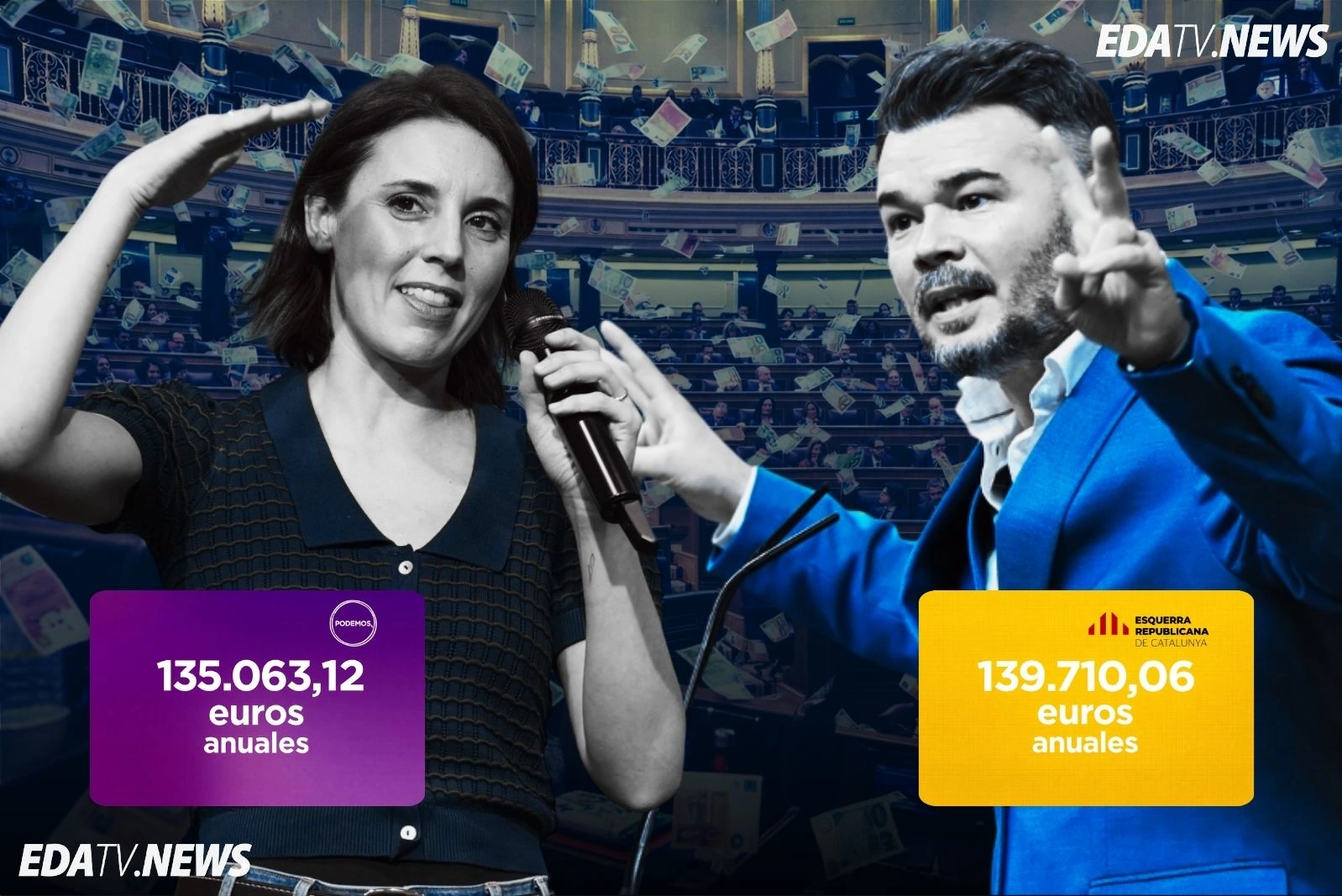 Montero y Rufián mueven ficha: la alianza de la izquierda para no perder sus sueldos de más de 135.000 euros