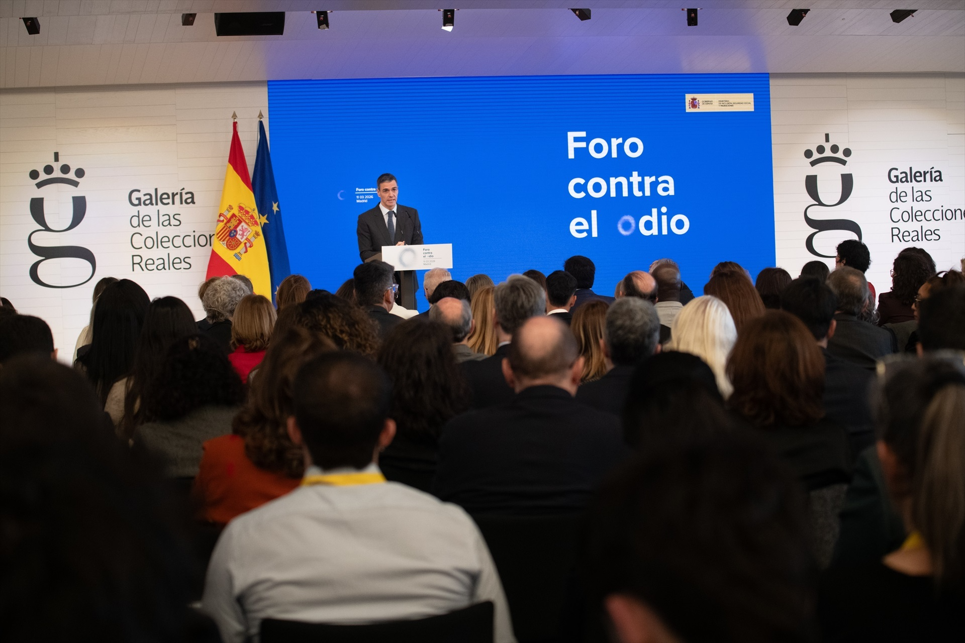 Pedro Sánchez anunciando el lanzamiento de HODIO.