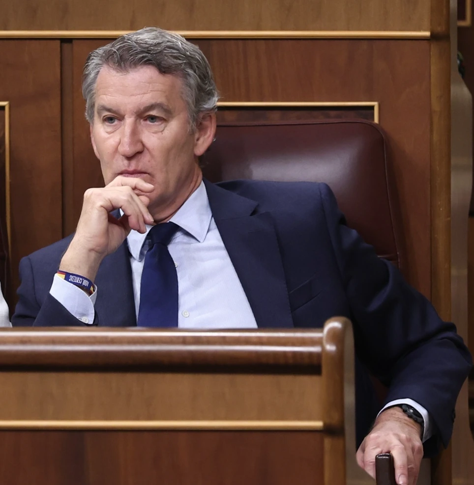 El presidente del Partido Popular, Alberto Núñez Feijóo durante un pleno en el Congreso de los Diputados