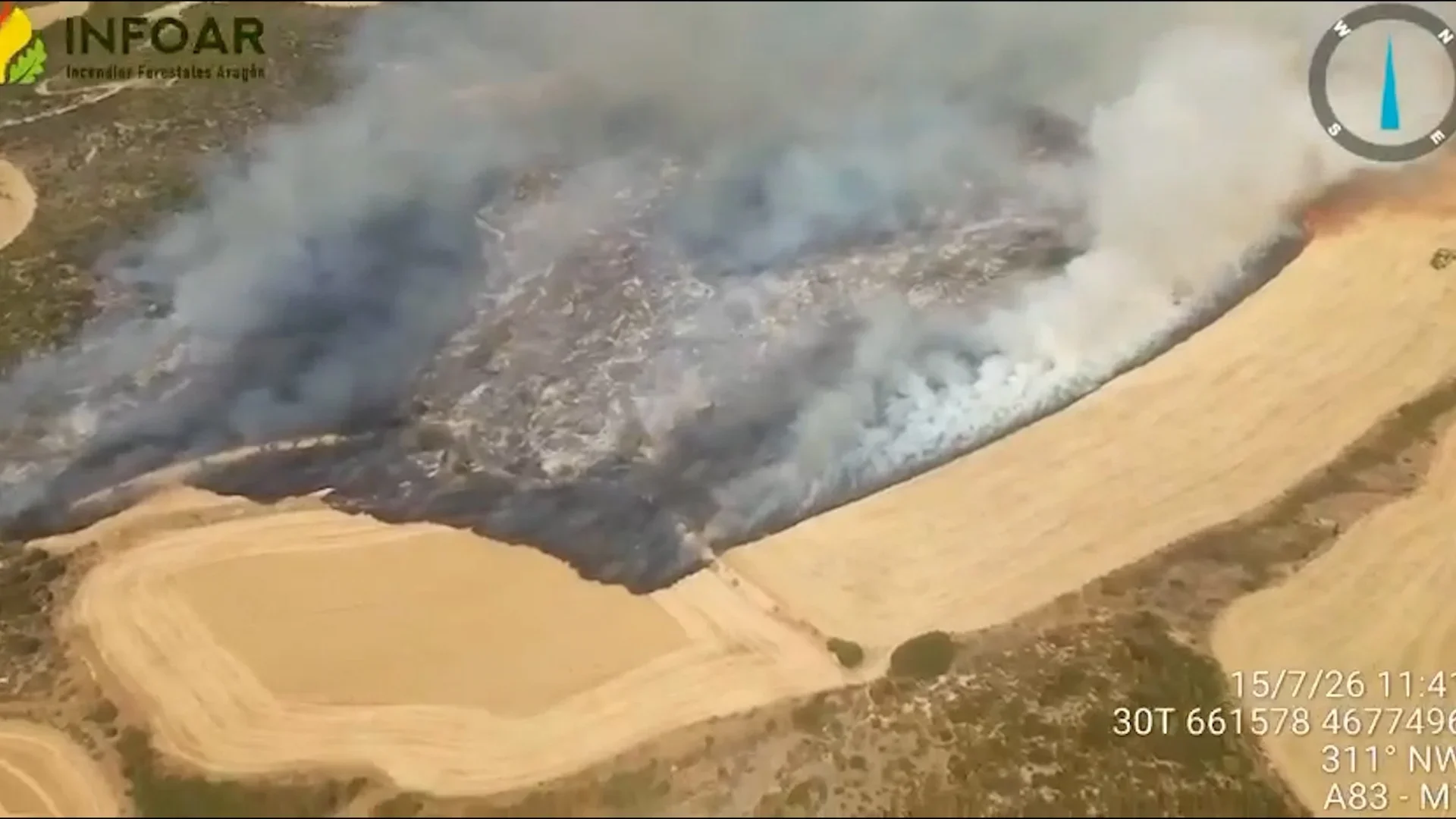 El incendio forestal declarado en Orés continúa fuera de control y mantiene activada la Situación Operativa 2 del Plan Especial de Protección Civil