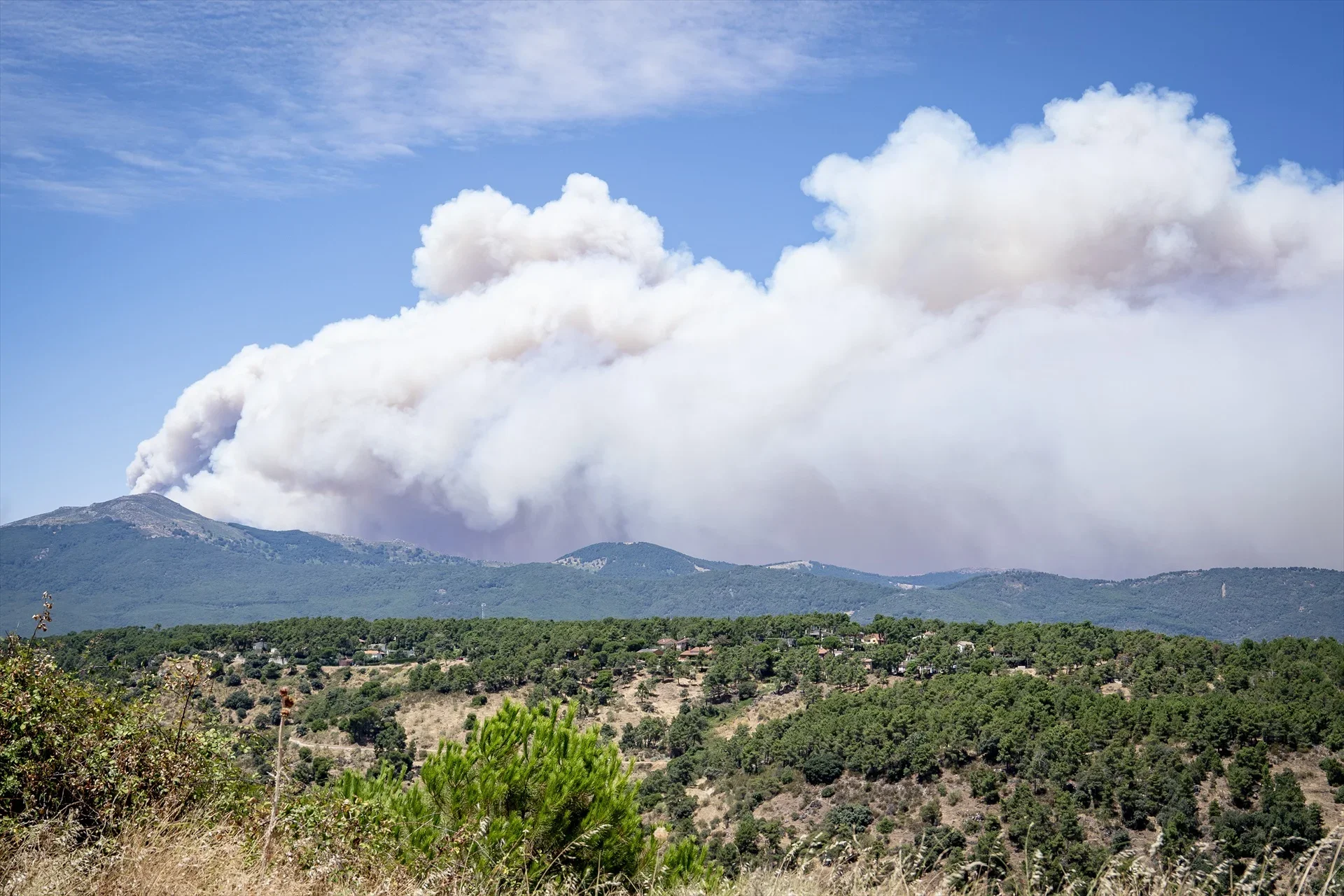 La Comunidad de Madrid activa la alerta ES-Alert por el incendio de Villa del Prado y pide el confinamiento