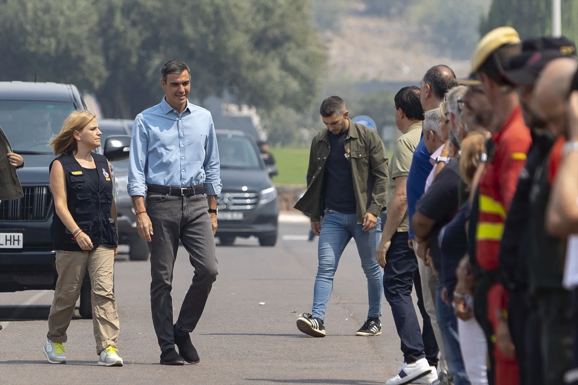 Sánchez quiso comenzar agradeciendo la labor de los medios de comunicación durante la cobertura del incendio