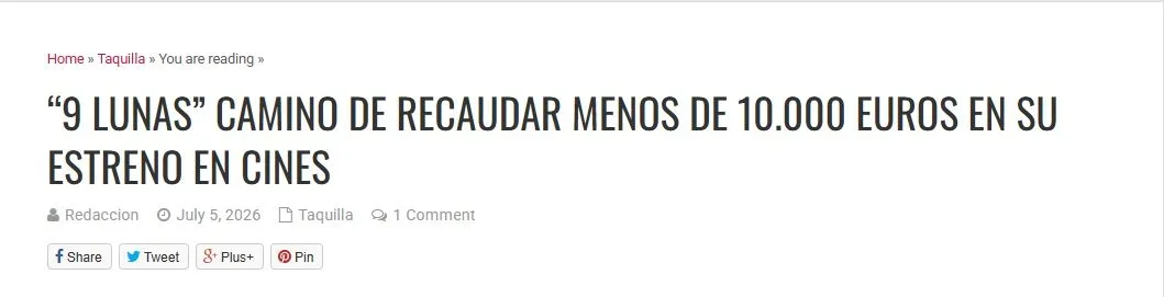 Foto de la audiencia de 9 lunas según el blog del cine español