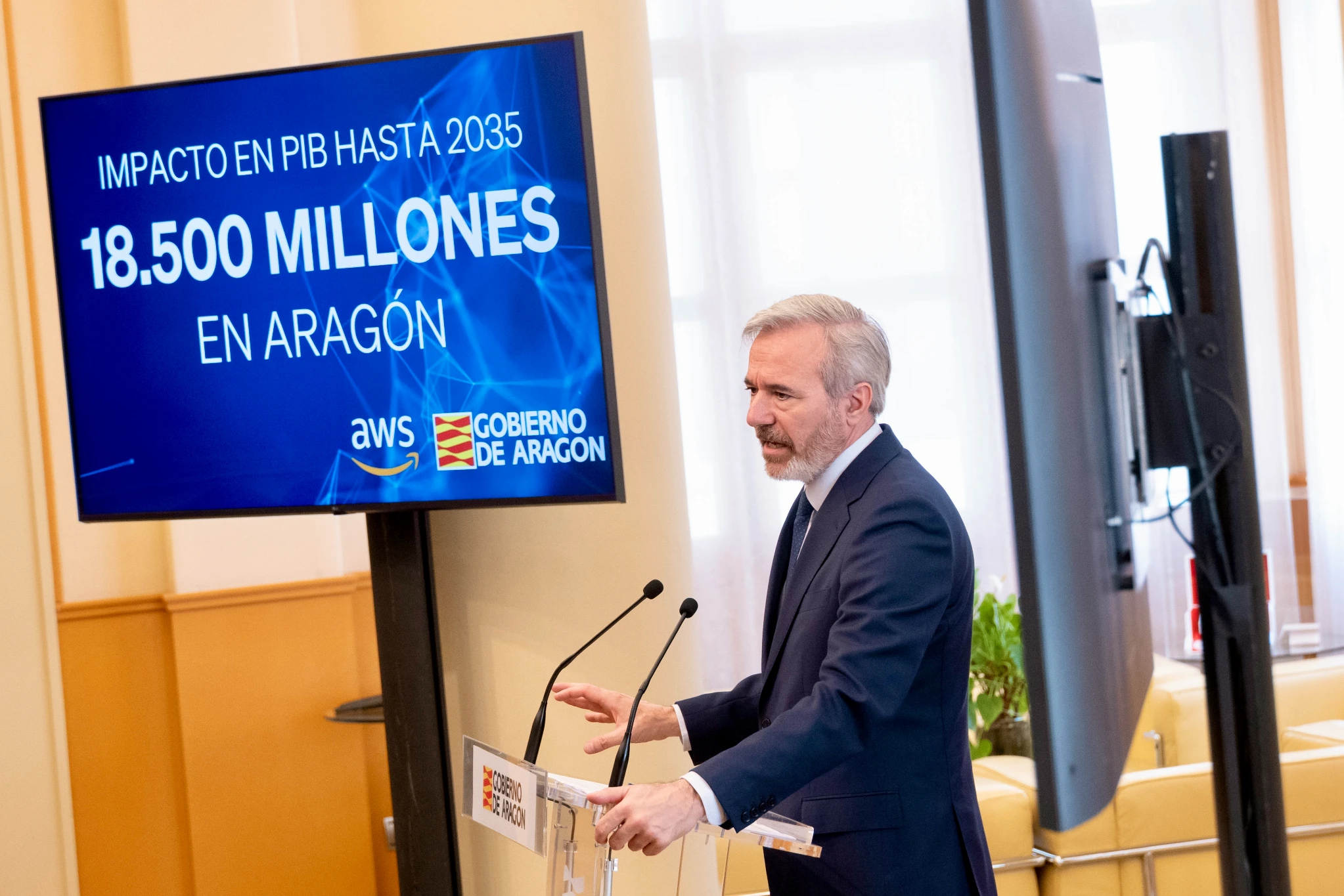 Aragón impulsa el plan estratégico de Amazon Web Services con una inversión de 33.700 millones y miles de empleos