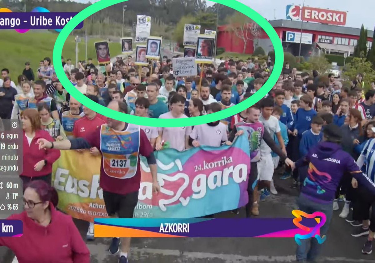 Imágenes de presos de ETA en la Korrika