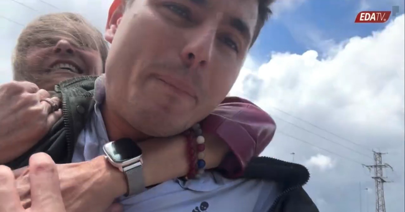 Agresión de Lourdes Solís Toledo, actual coordinadora del PSOE en Torrelodones a Vito Quiles