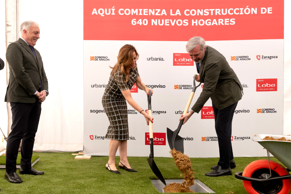 El Gobierno de Aragón y el Ayuntamiento Zaragoza colocan la primera piedra para construir 640 viviendas públicas