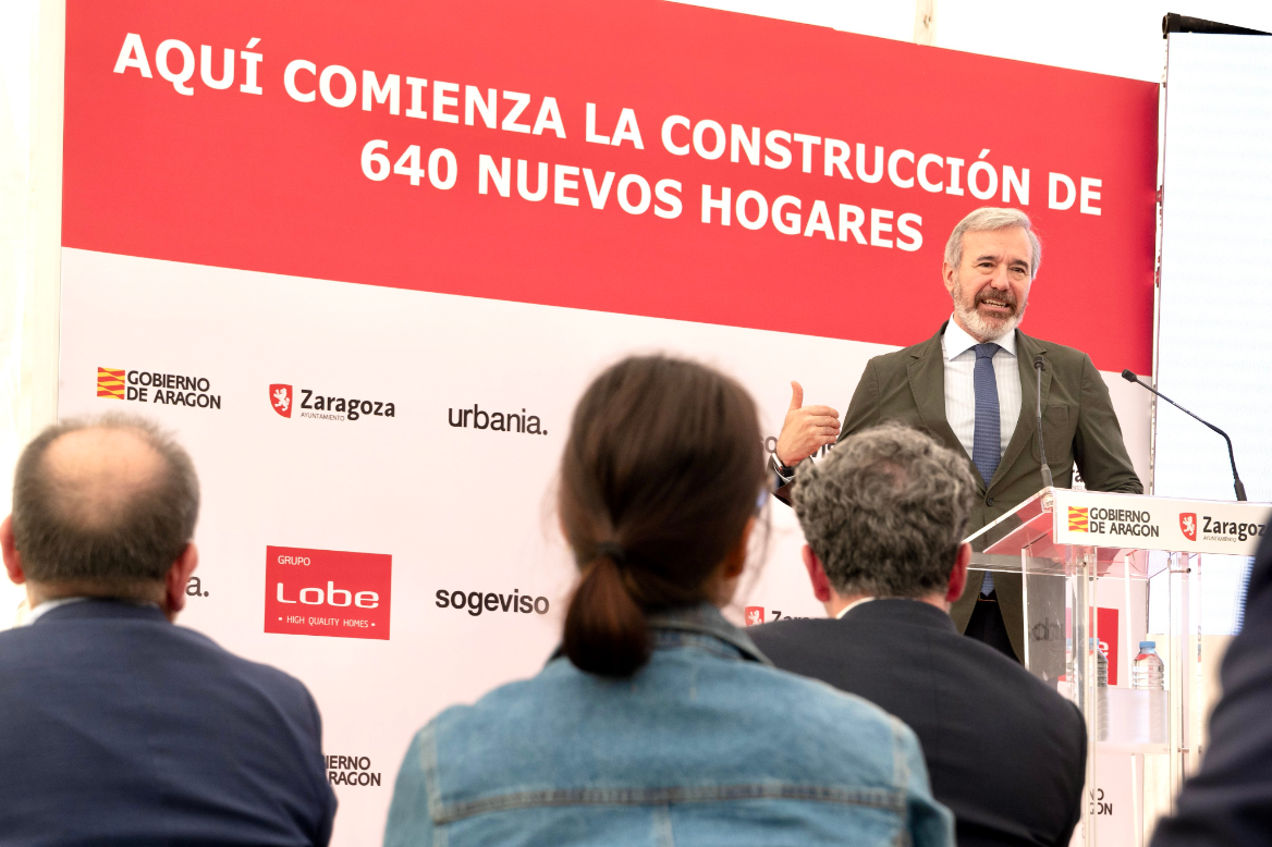 El Gobierno de Aragón y el Ayuntamiento de Zaragoza han iniciado este lunes la construcción de 640 nuevas viviendas