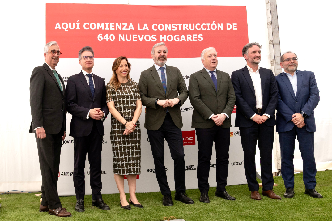 El Gobierno de Aragón y el Ayuntamiento de Zaragoza han iniciado este lunes la construcción de 640 nuevas viviendas