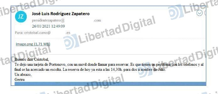 Correo electrónico publicado por Libertad Digital 