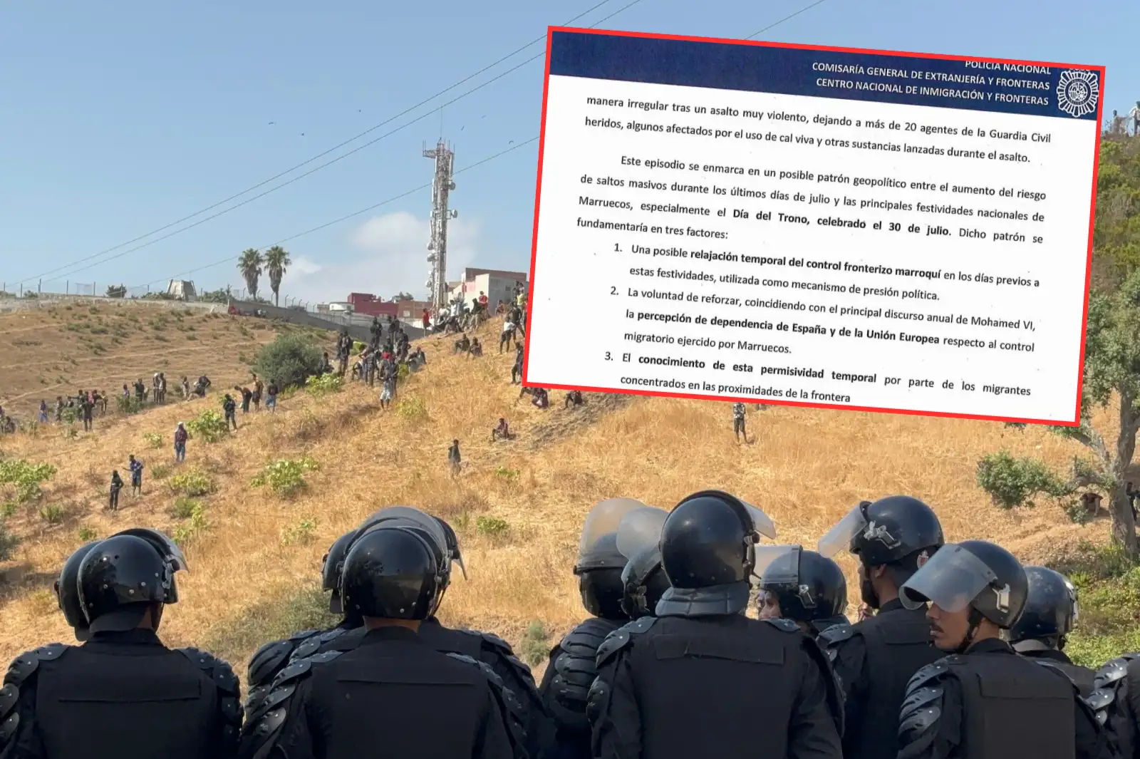 La Policía avisó antes del 30-J de que Marruecos podía relajar la frontera para presionar políticamente a España