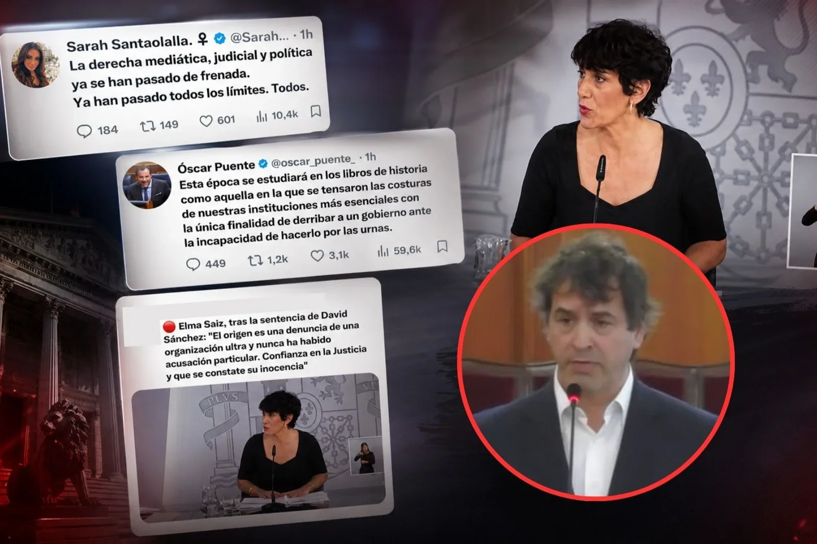 La izquierda activa el victimismo tras la condena a David Sánchez y carga contra la Justicia, la prensa y la derecha