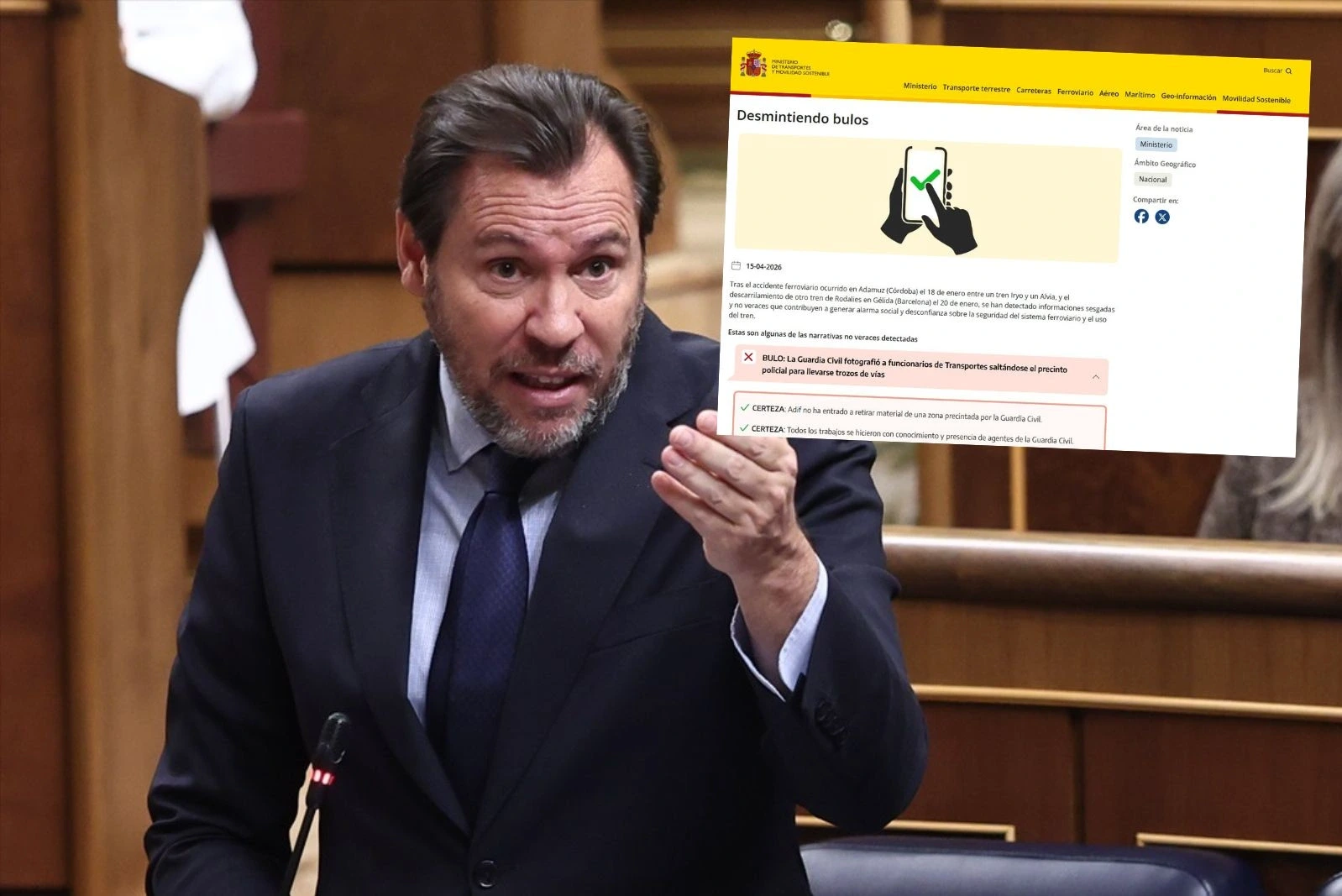 La nueva web de Óscar Puente para señalar a los medios que critiquen la gestión de su Ministerio