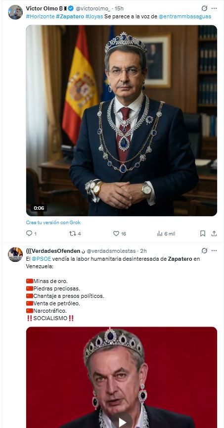 Memes sobre las joyas incautadas en el despacho de Zapatero