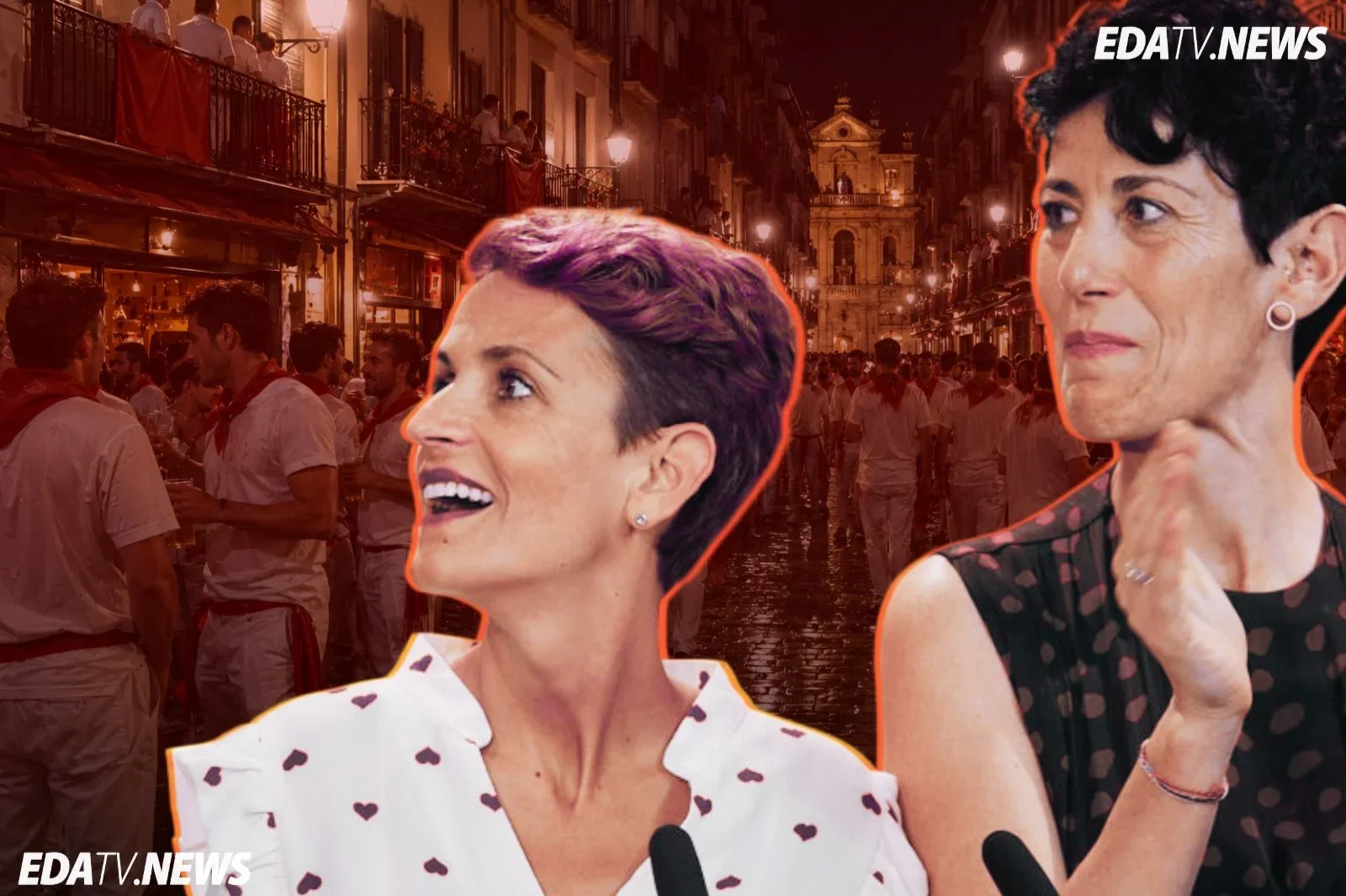 Elma Saiz y María Chivite se disfrazan con pelucas para salir de fiesta por San Fermín