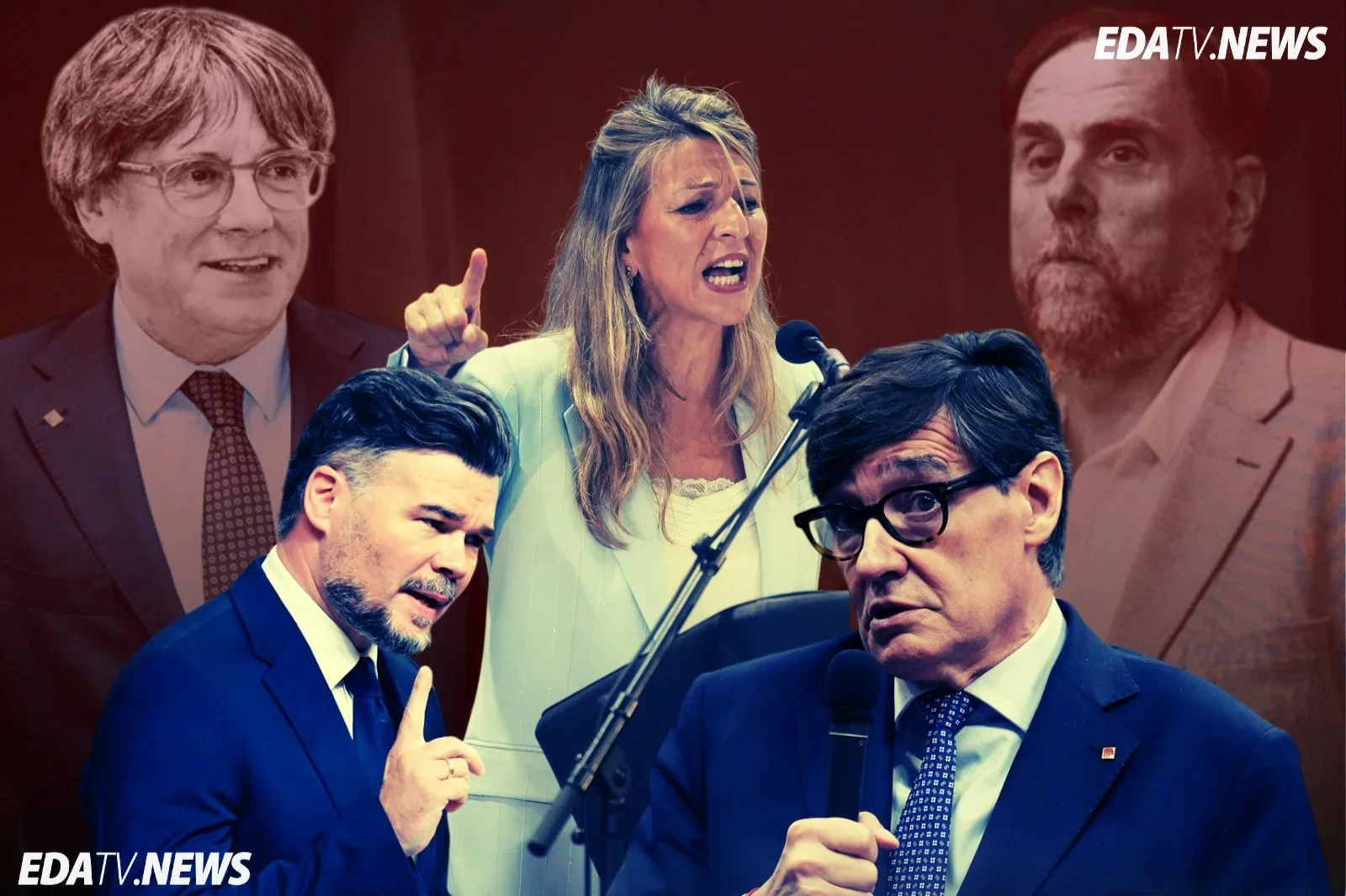 Yolanda Díaz, Salvador Illa y Gabriel Rufián celebran el aval del TJUE a la Ley de Amnistía