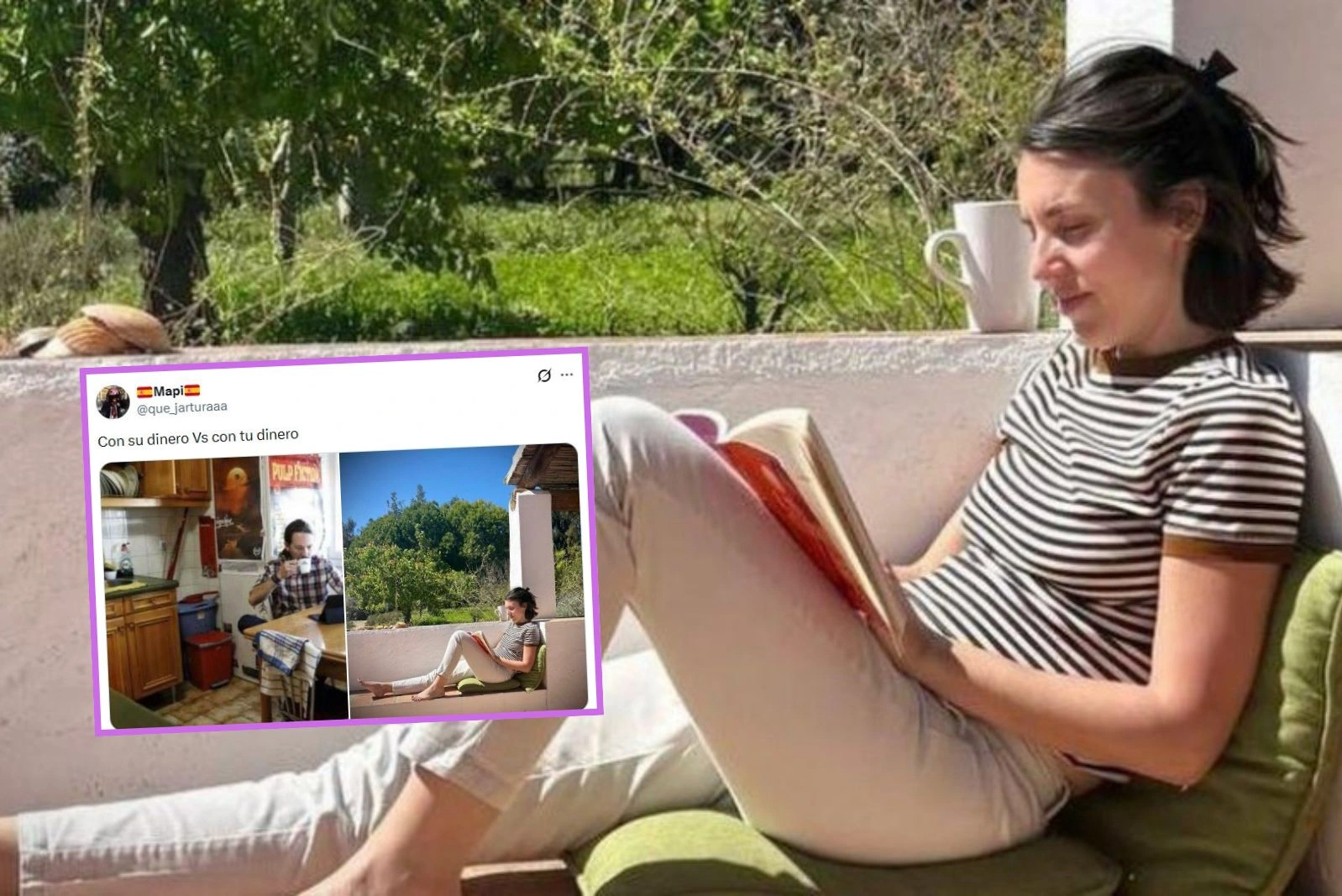 La foto de Irene Montero en su chalet de Galapagar enciende las redes: "con su dinero vs con tu dinero"