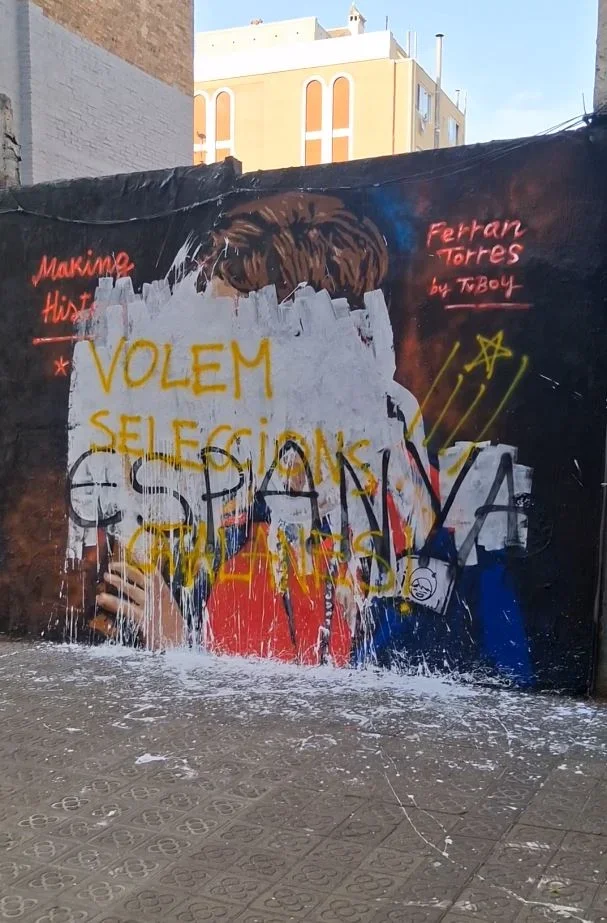 Así ha quedado el mural dedicado a Ferran Torres