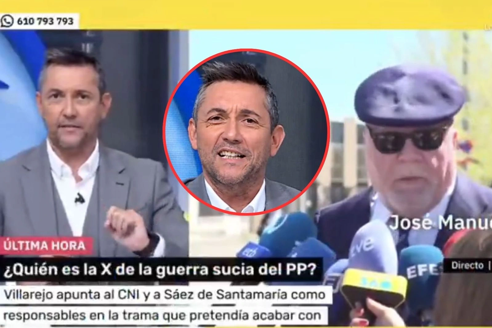 Villarejo asegura que conoce a "Javierito" Ruiz en directo y el presentador pierde los papeles